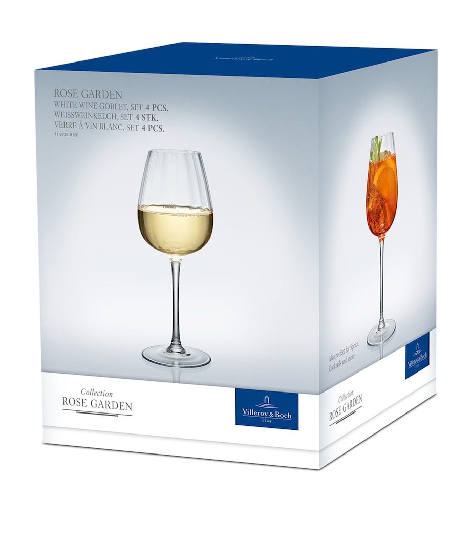 Set of 4 Rose Garden White Wine Glasses (125ml) CLEAR Image 7