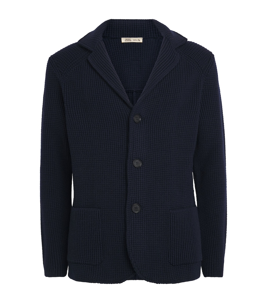 Maurizio Baldassari Mens Virgin Wool Brenta Shacket Full Dark Blue Image 1