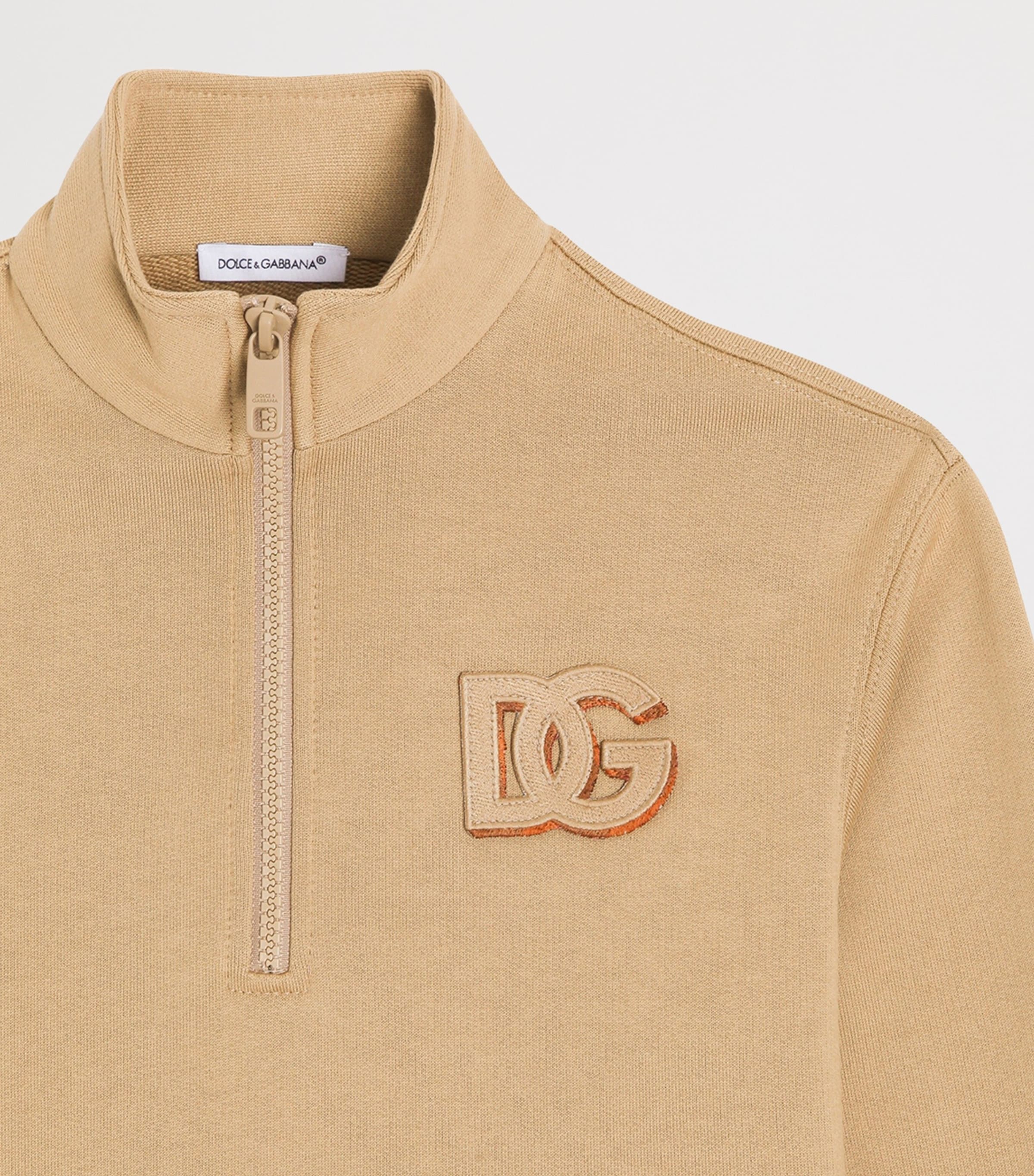 Dolce&Gabbana Kids Multi Cotton DG Quarter-Zip Sweatshirt (8-12+