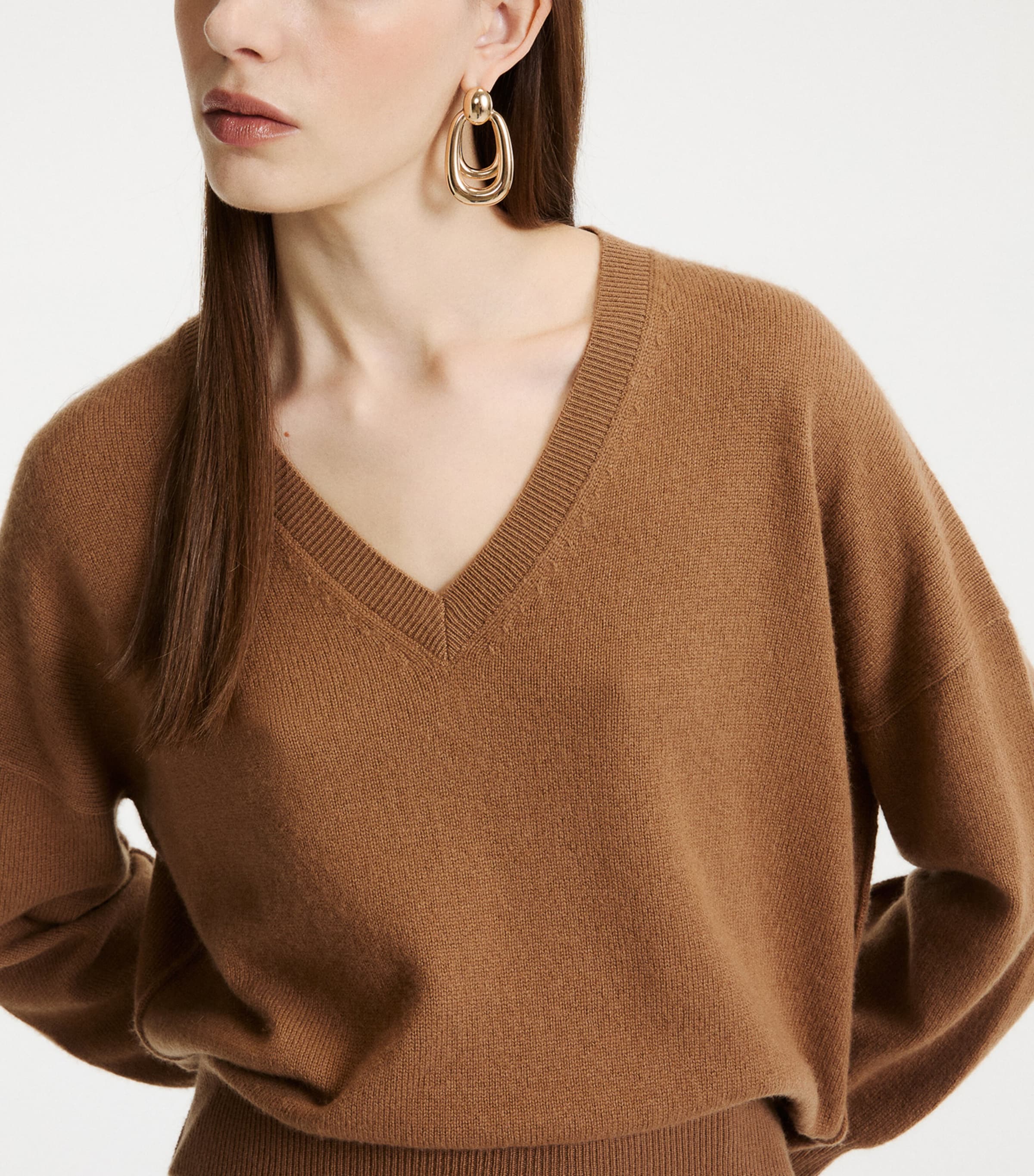 Marella Womens Wool-Cashmere Sweater Camel Image 5