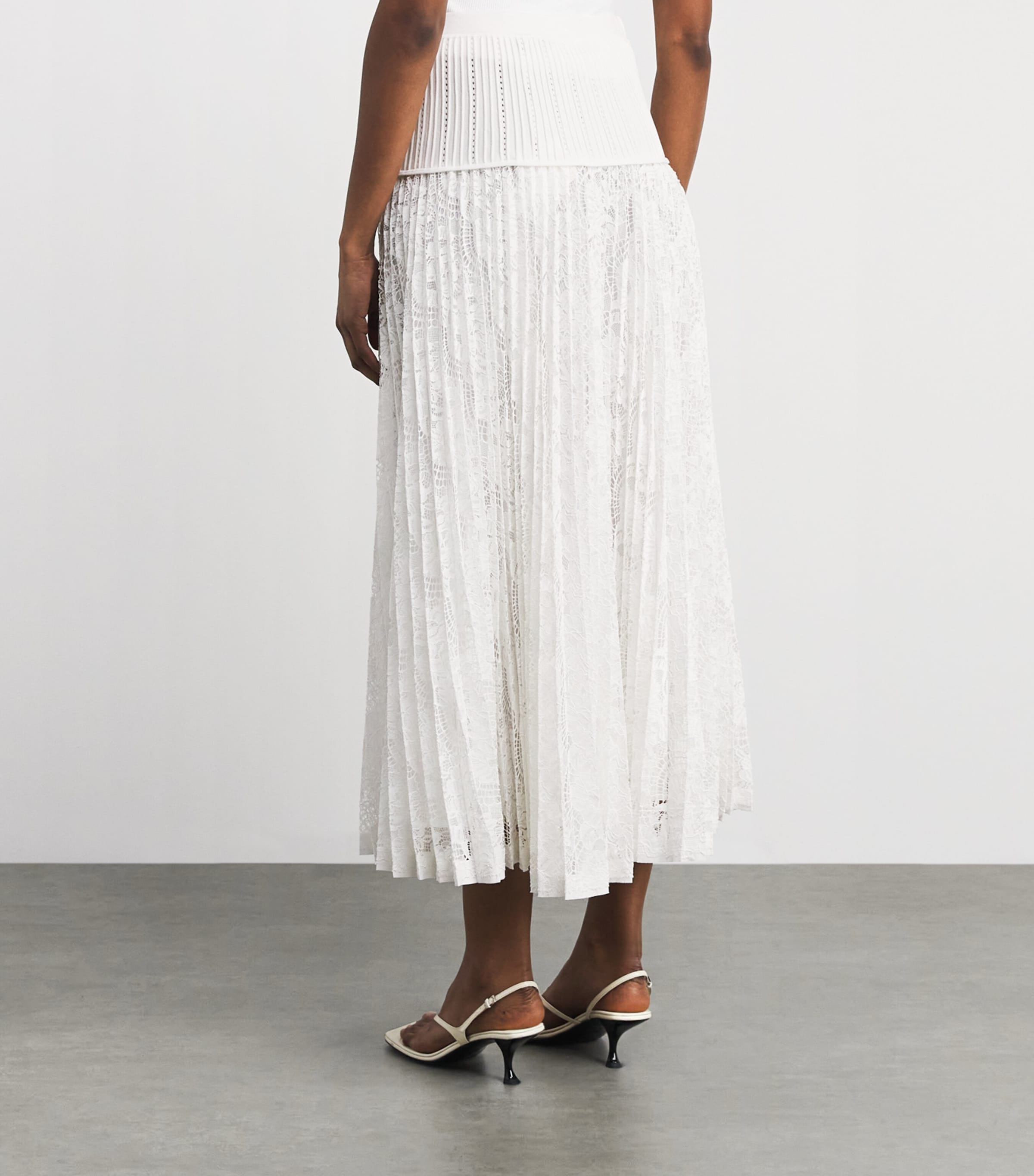 Simkhai Womens Lace Verona Midi Skirt Ivory Image 5
