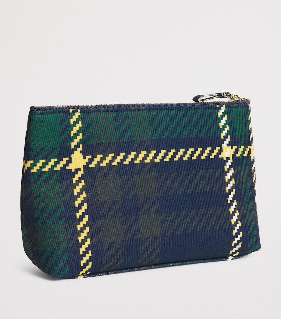 Harrods Small Tartan Logo Pouch Navy Image 2
