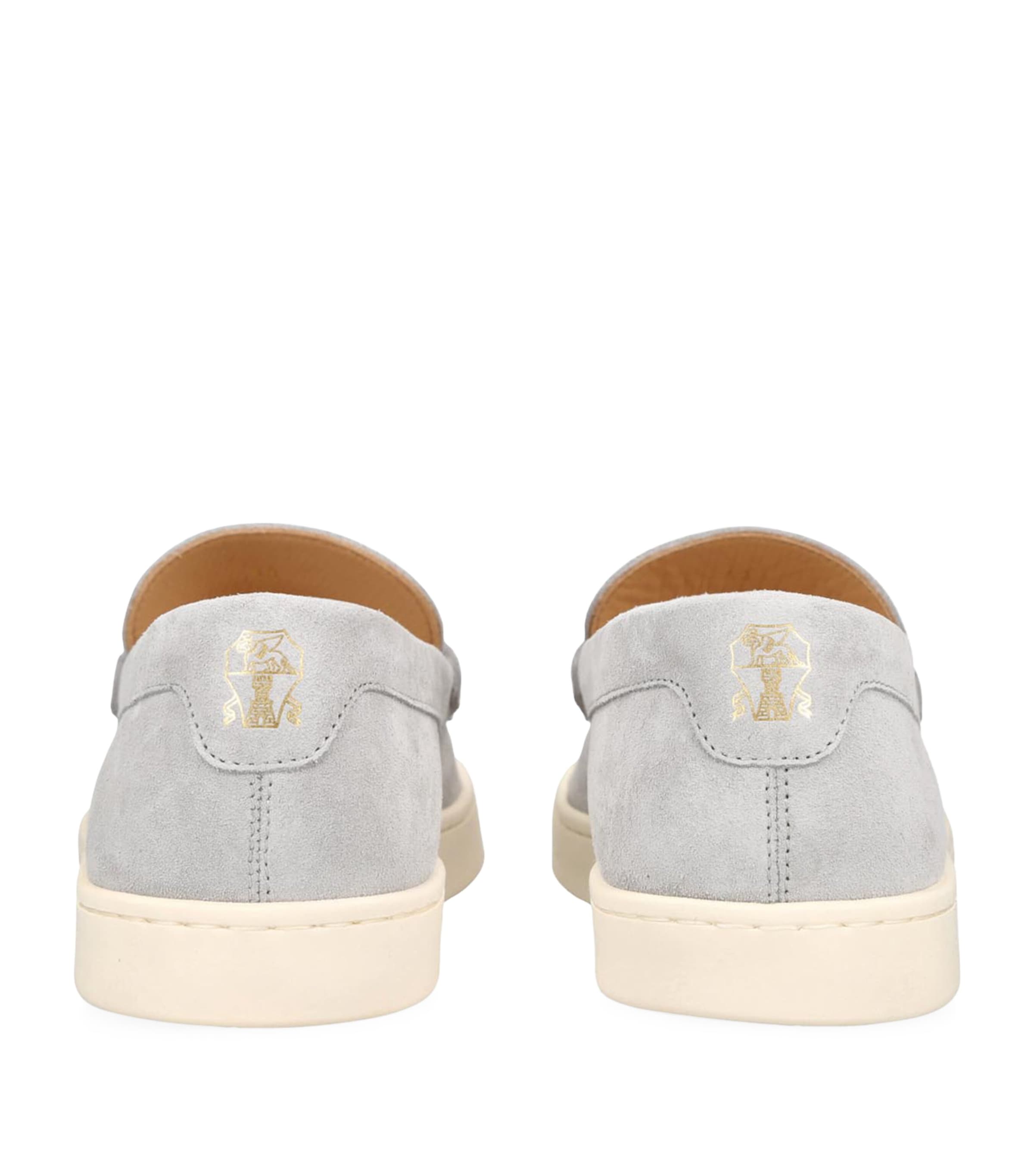 Brunello Cucinelli Suede Hybrid Loafers Grey/light Image 2