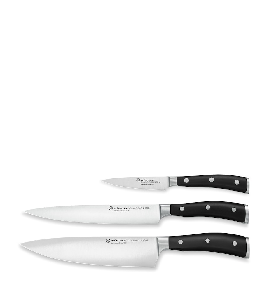 Wusthof Classic Ikon Knives (Set of 3) Black Image 1