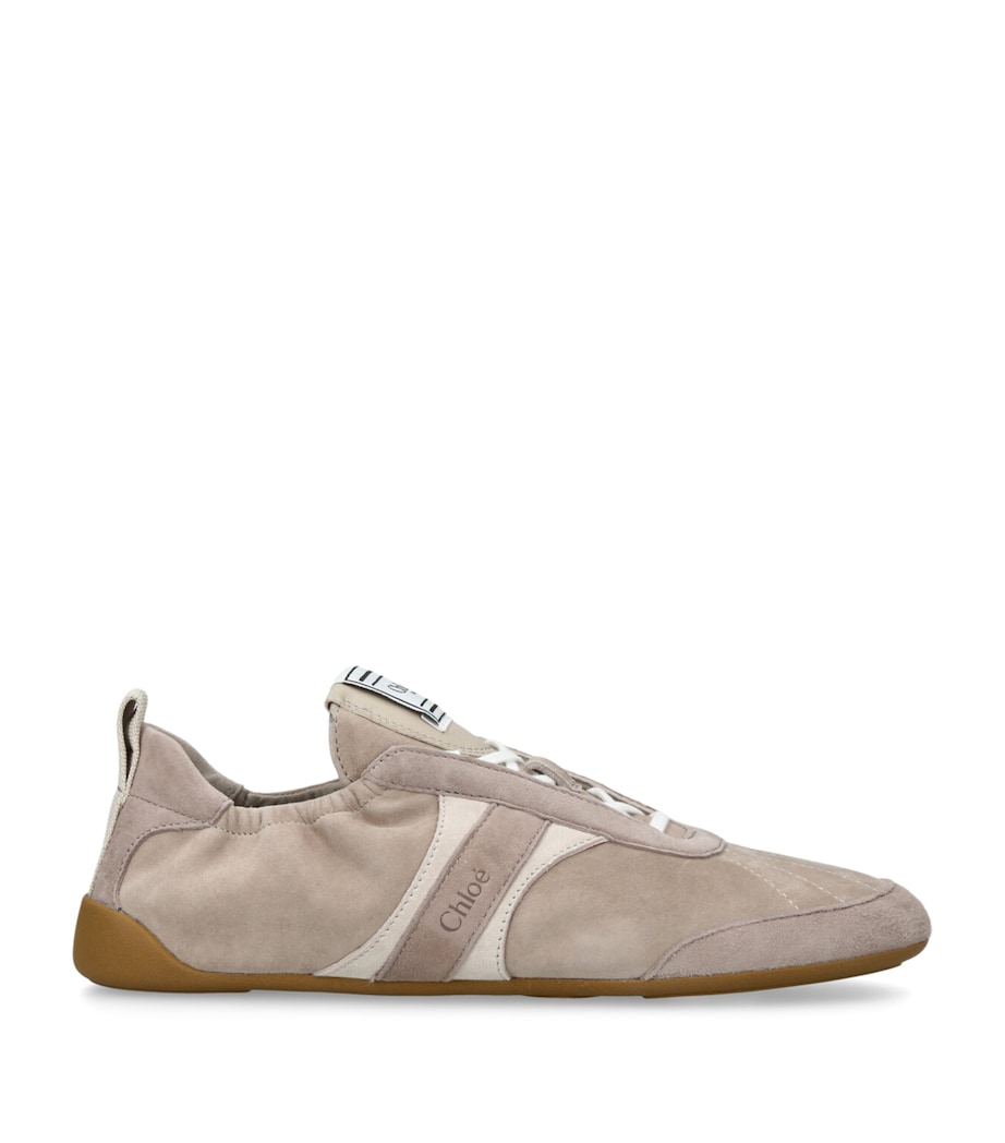 Chloé Leather Kick Sneakers Taupe Comb Image 1