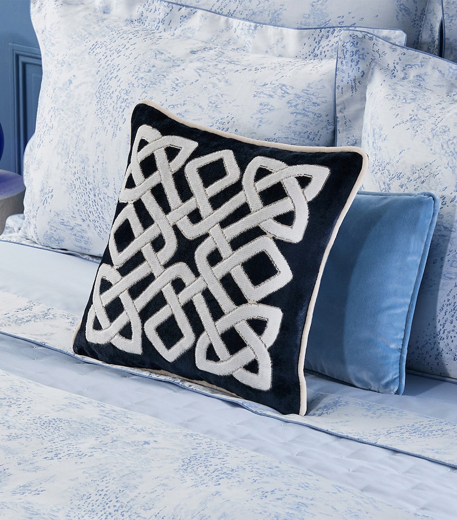 Yves Delorme Entrelac Marine Square Cushion Cover (45cm x 45cm) Marine Image 3