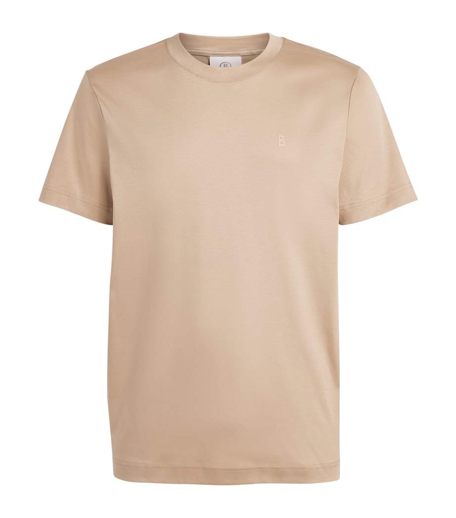 Bogner Mens Cotton Logo Ryan T-Shirt Beige Image 1