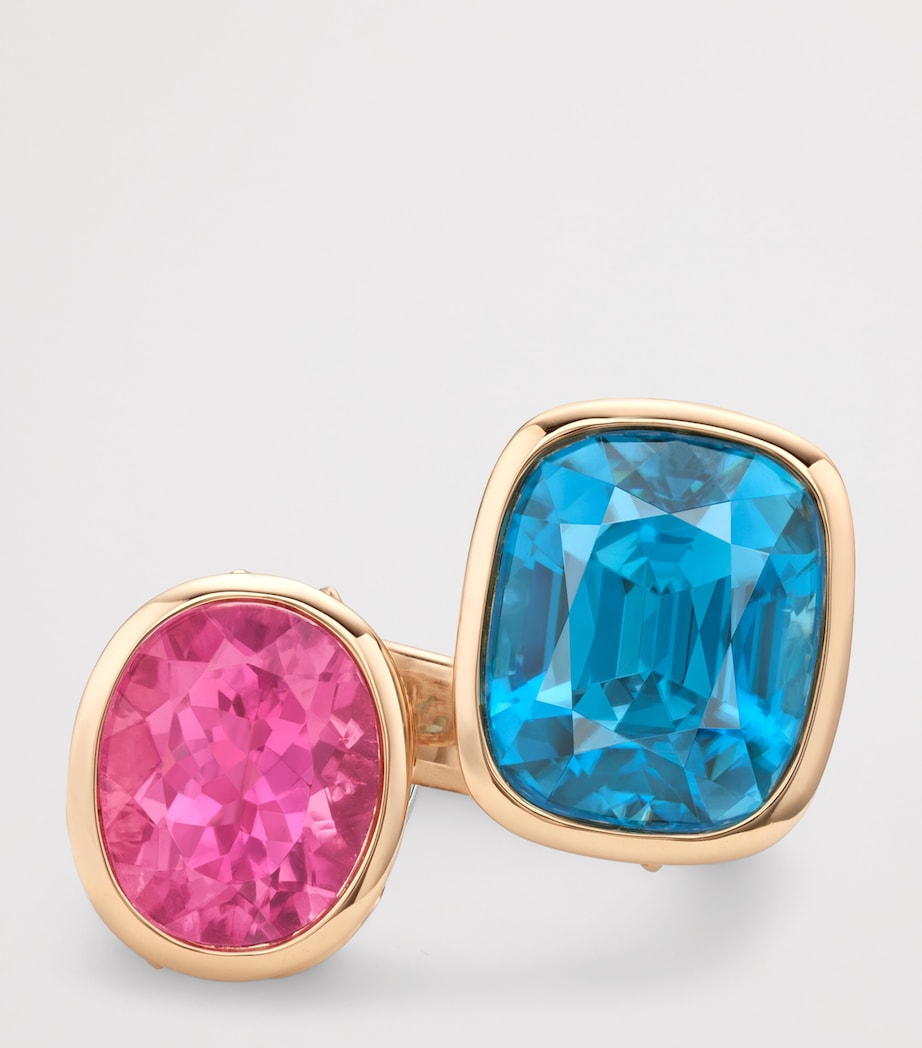 Boodles Rose Gold, Diamond and Gemstone The Palace Collection Royal Damask Gemini Ring Pink Image 3