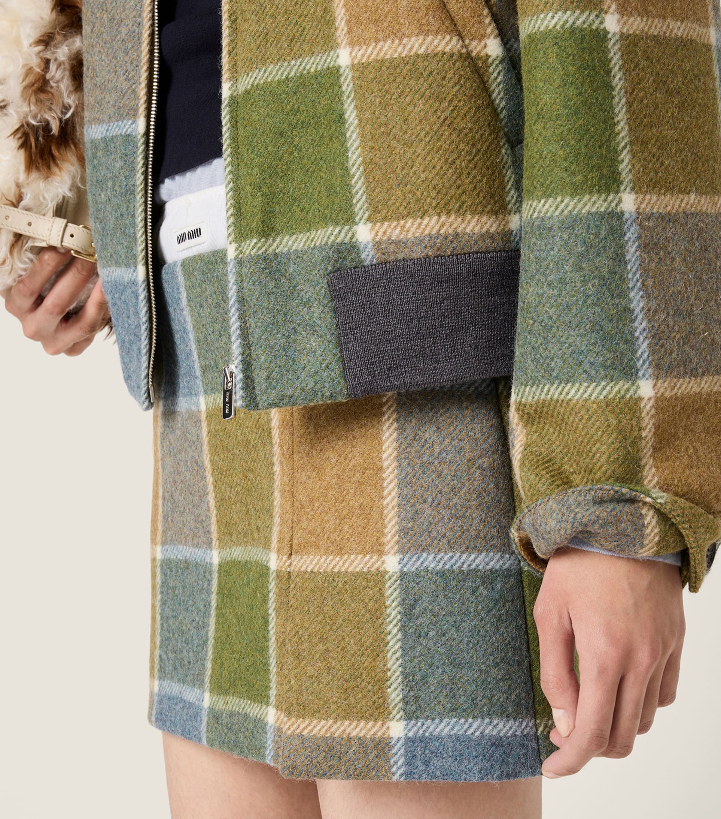 Wool Check Bomber Jacket F0XX7 Image 4