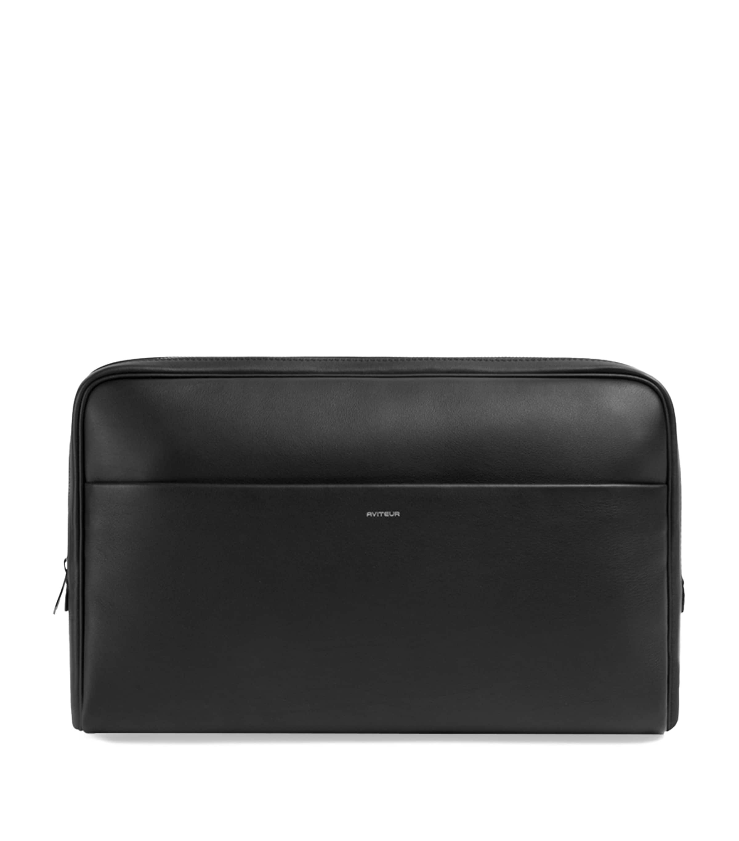 Leather Trolley-Sleeve Laptop Case BLACK Image 1