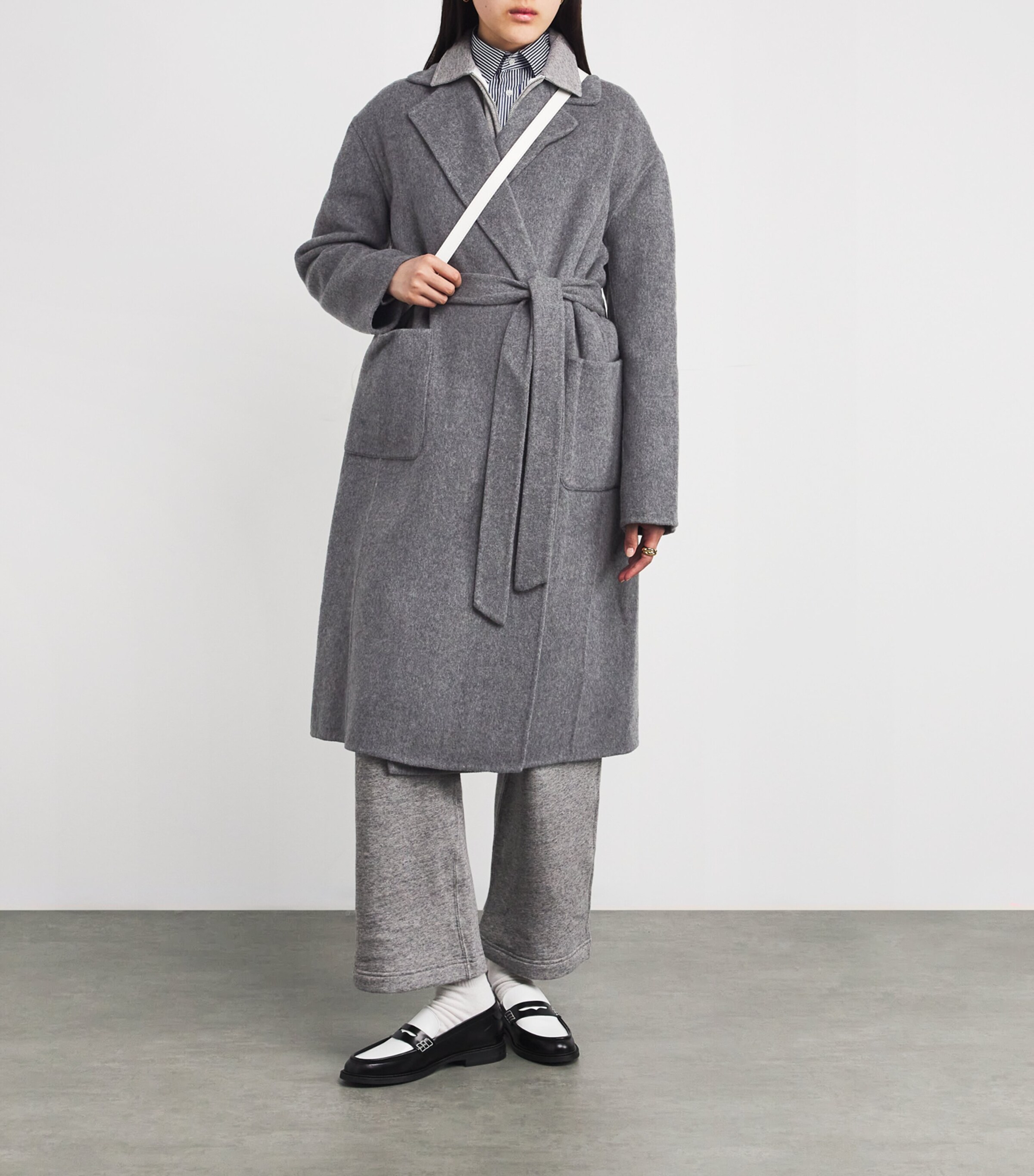 Wool Wrap Coat GREY MELANGE Image 2