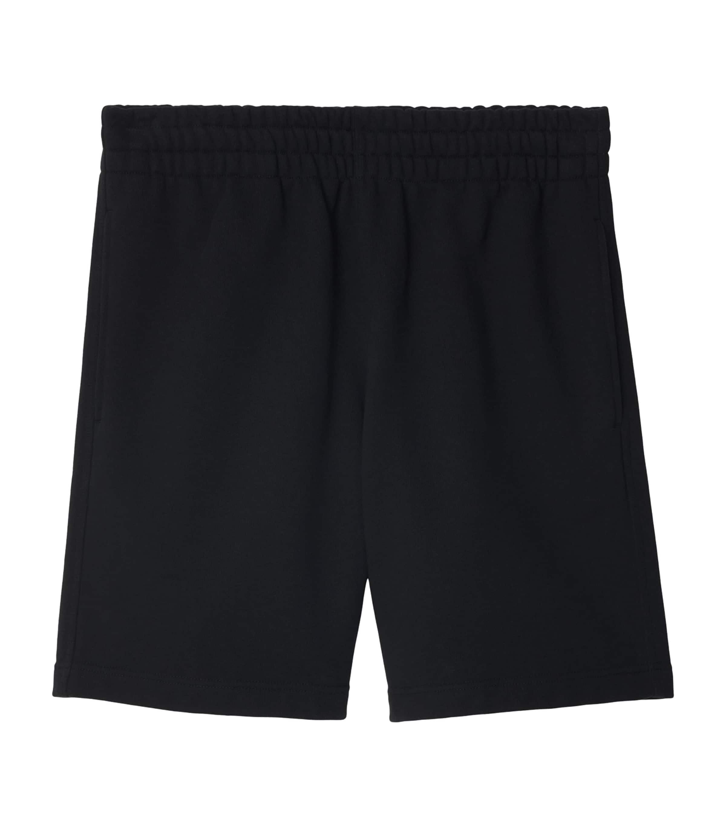 Burberry Mens Cotton Check Logo Shorts Black Image 1