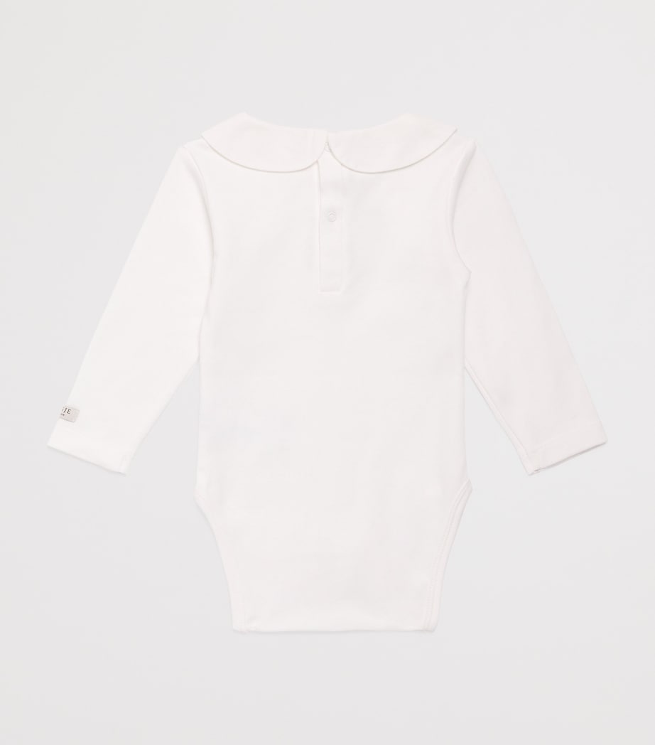 Donsje Cotton Davo Bear Bodysuit (0-18 Months) White Image 2
