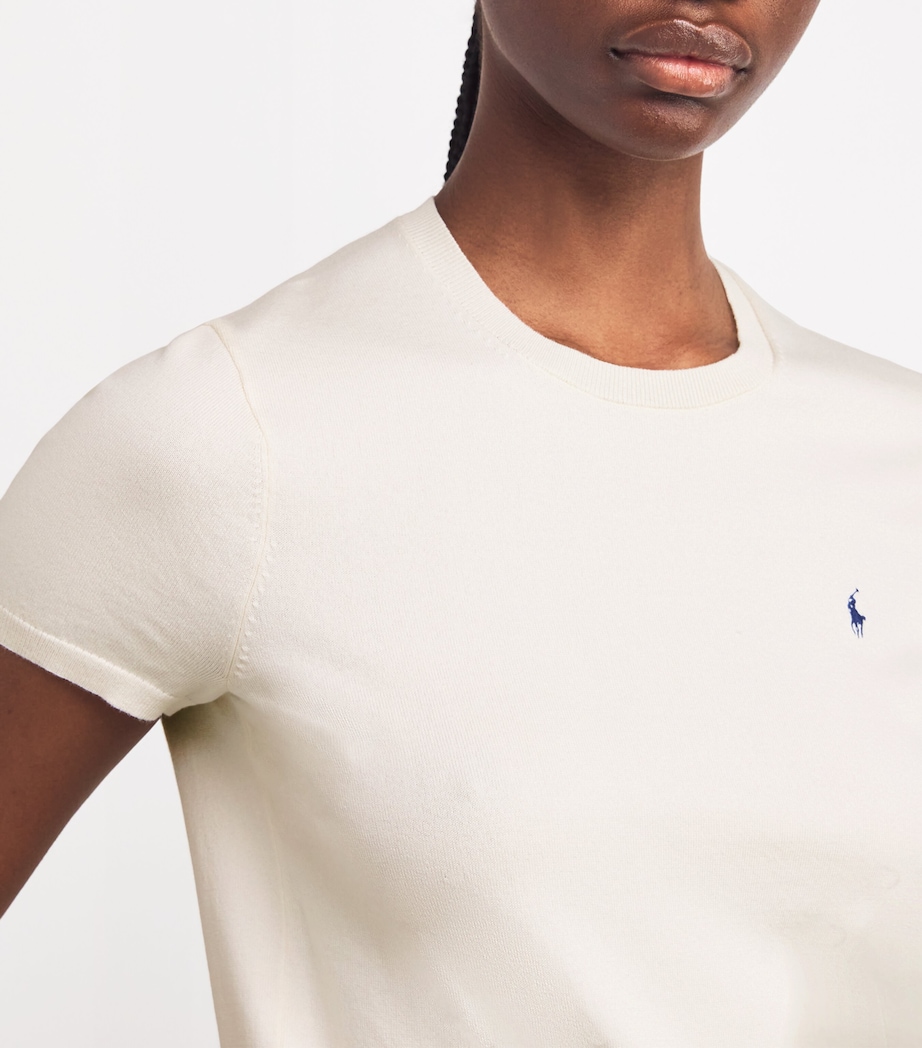 Cotton-Blend Short-Sleeve Sweater COLLECTION CREAM Image 6