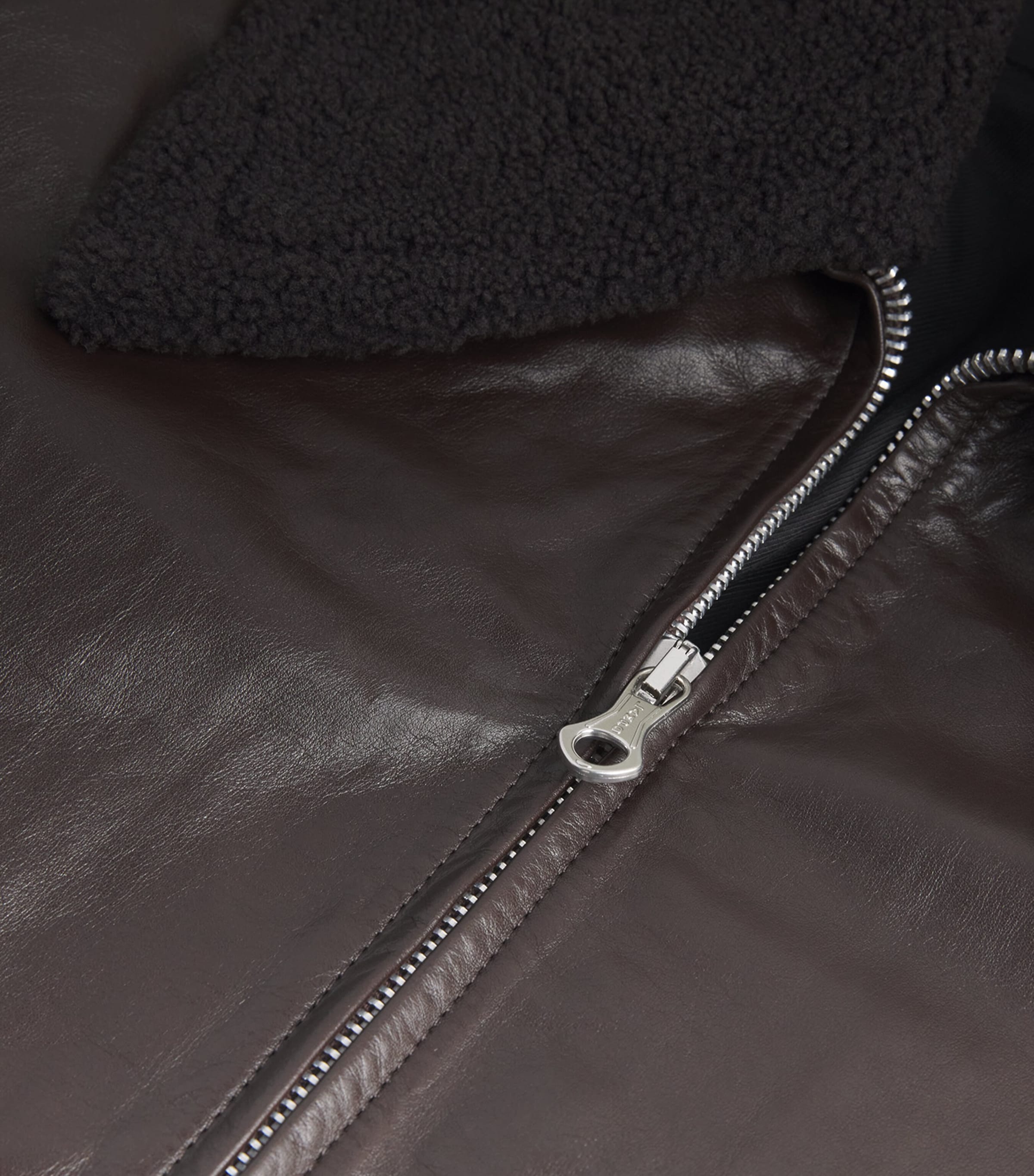 Leather Adaptable Pharos Bomber Jacket UMBER BROWN Image 5