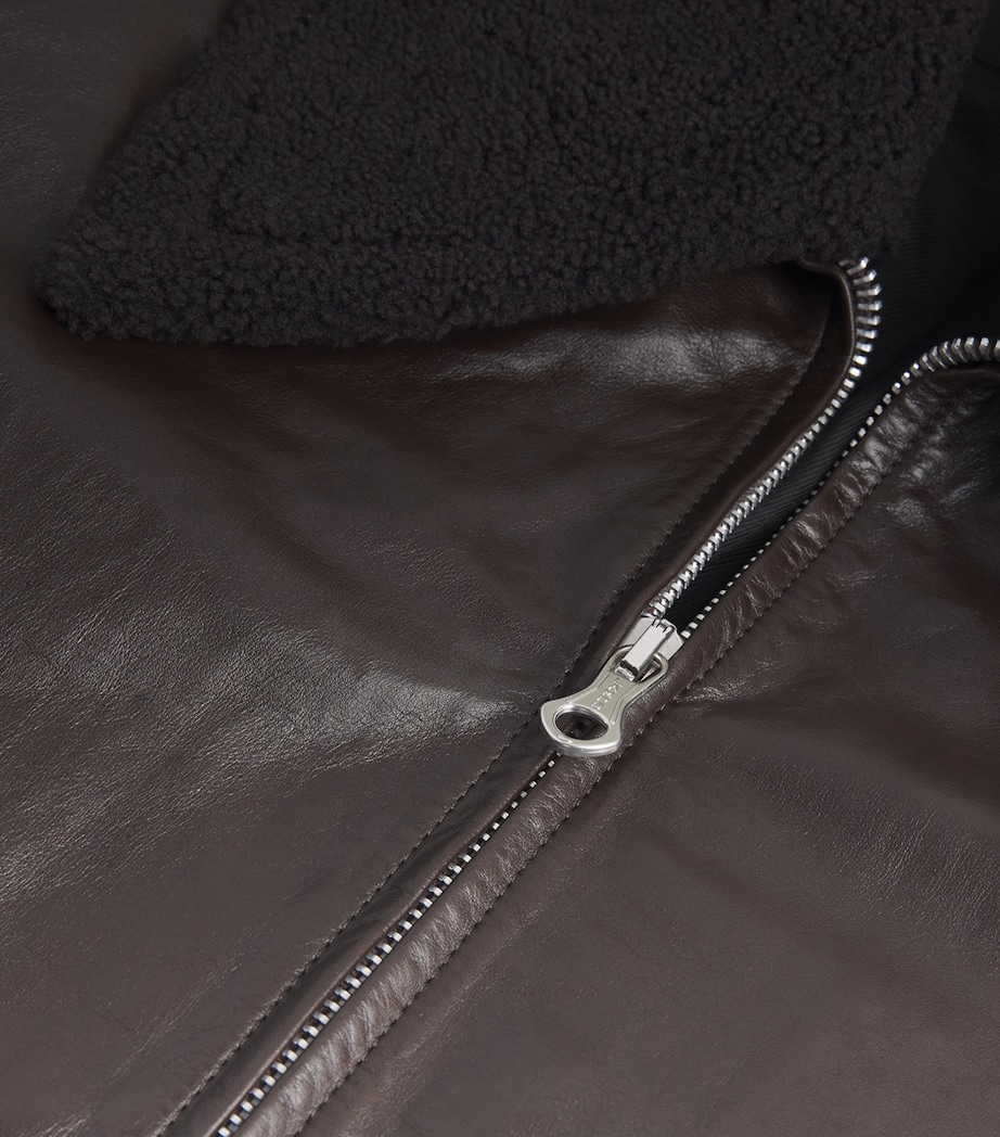 Leather Adaptable Pharos Bomber Jacket UMBER BROWN Image 5