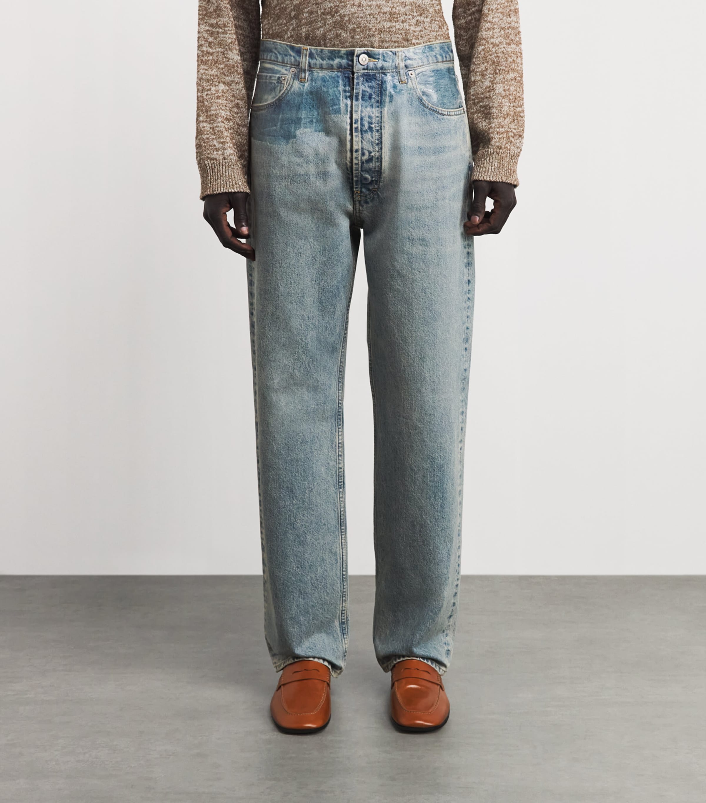 Maison Margiela Mens Wide-Leg Jeans Ice Blue Image 4