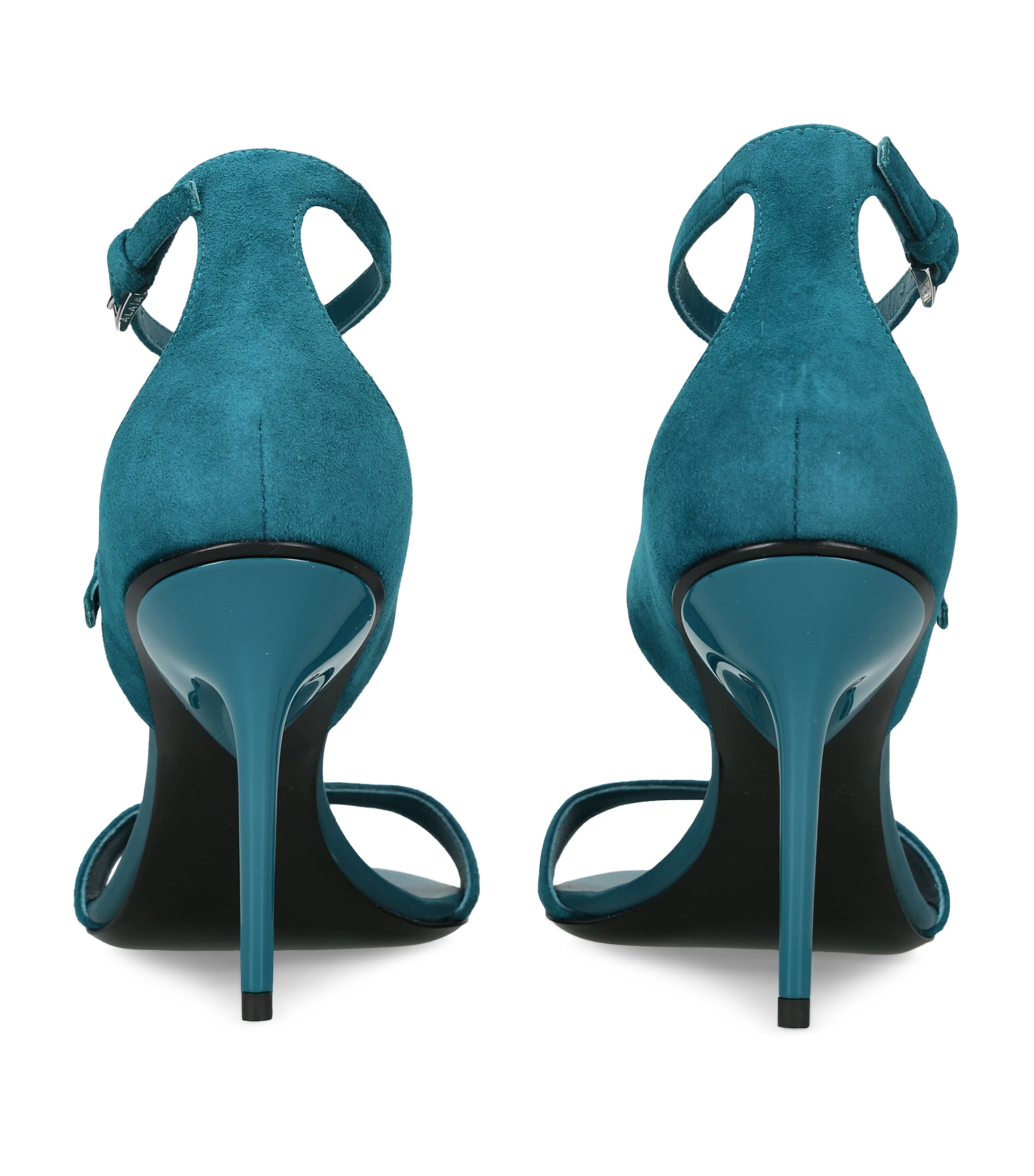 Alaïa Suede Drop Strappy Sandals 90 Teal Image 4