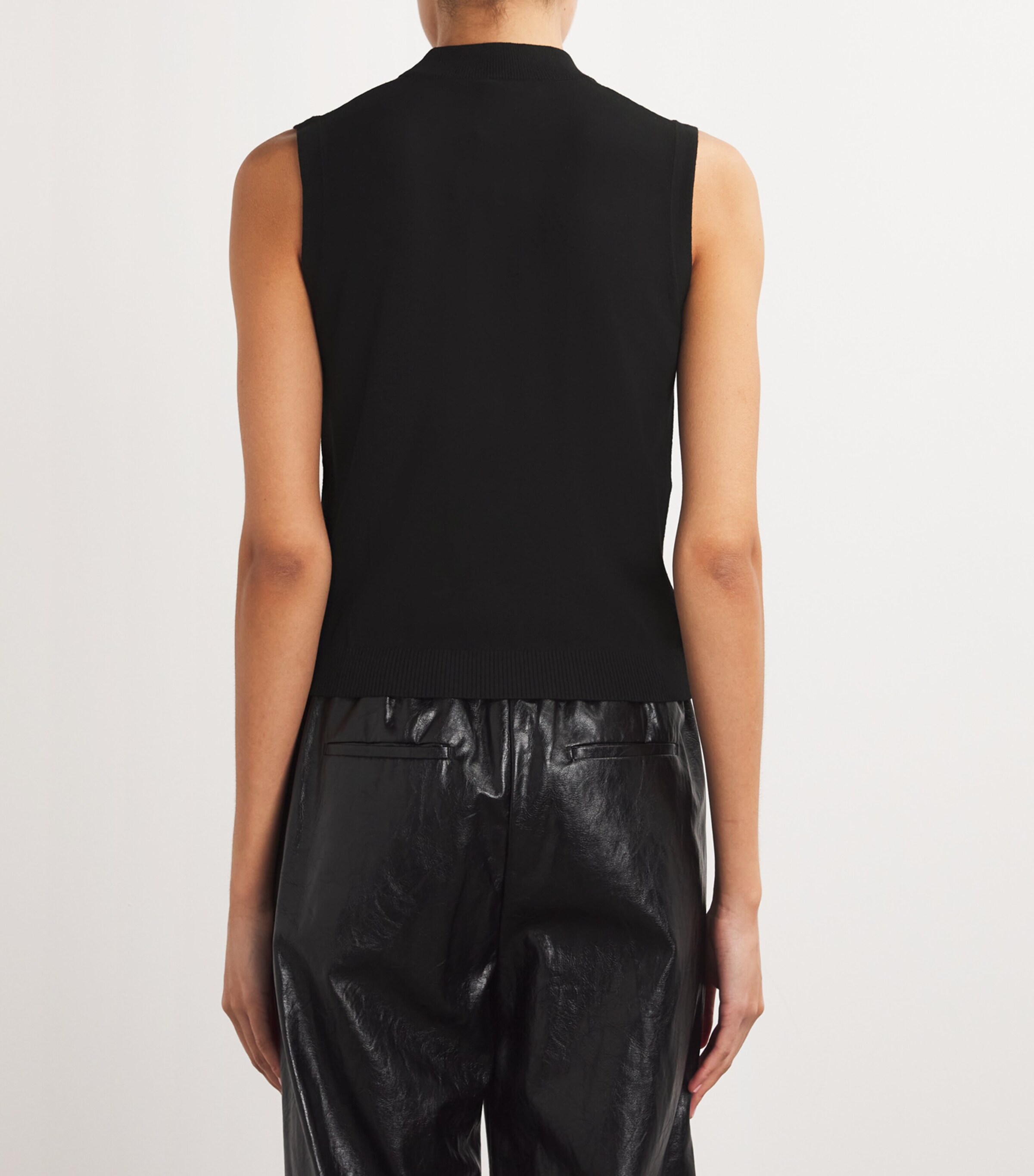 Rib-Knit Tank Top BLACK Image 4