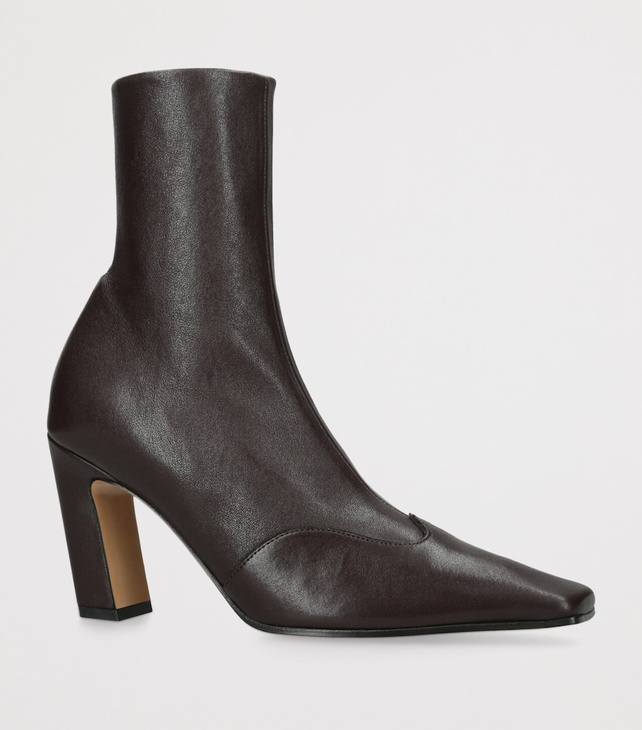 Leather Nevada Ankle Boots 85 DARK BROWN Image 3