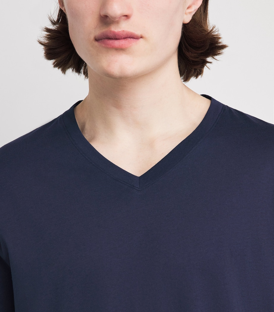Hanro Mens Cotton Night & Day T-Shirt Deep Navy Image 3
