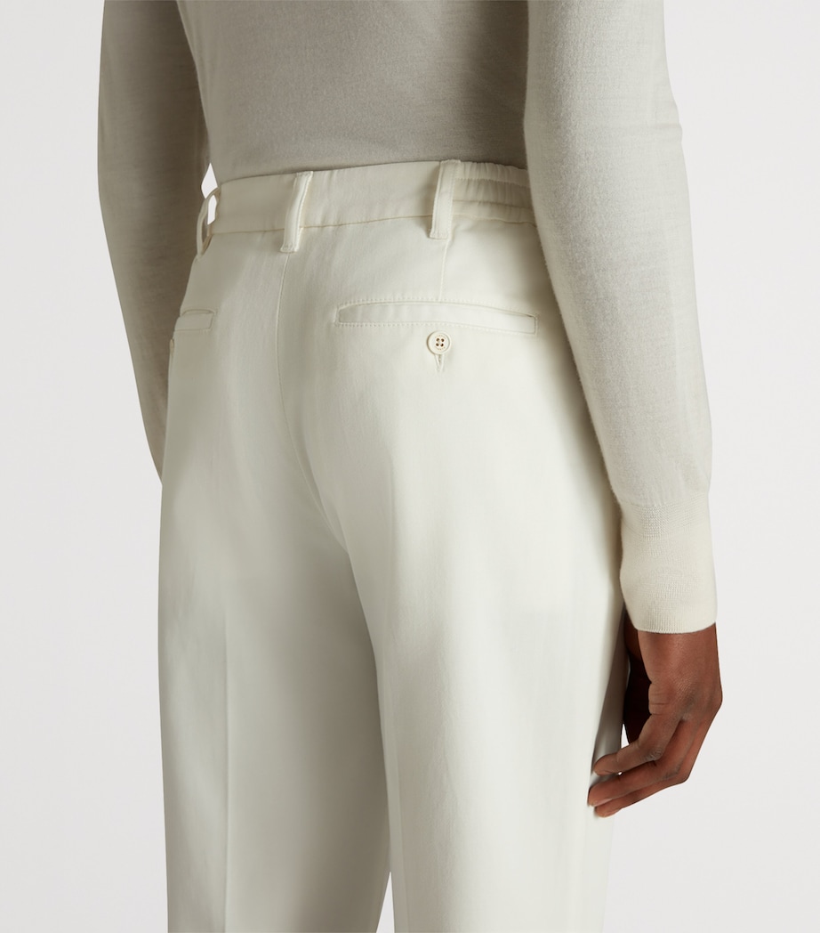 Stretch-Cotton Twill Double-Pleat Chinos 123OFF WHITE Image 5