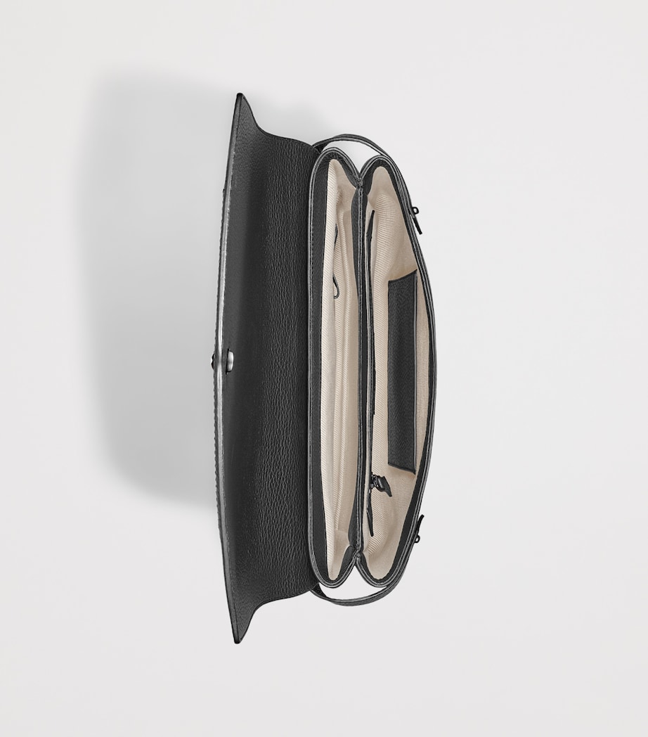 Montblanc Small Grained Leather Briefcase Black Image 4