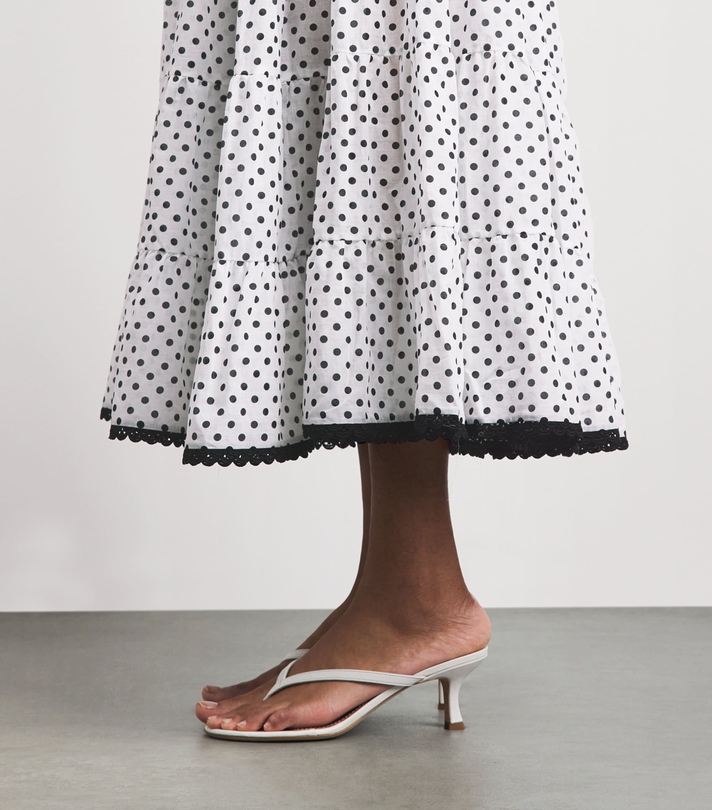 Charo Ruiz Ibiza Womens Polka Dot Jimena Midi Dress White Dots Image 3