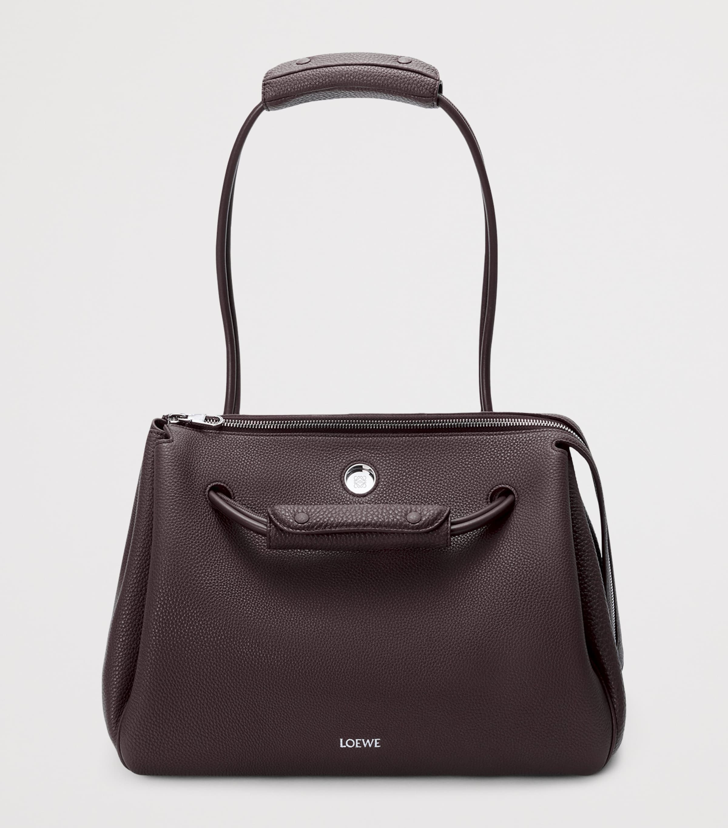 Large Leather Madrid Shoulder Bag DARK EBONY Image 10