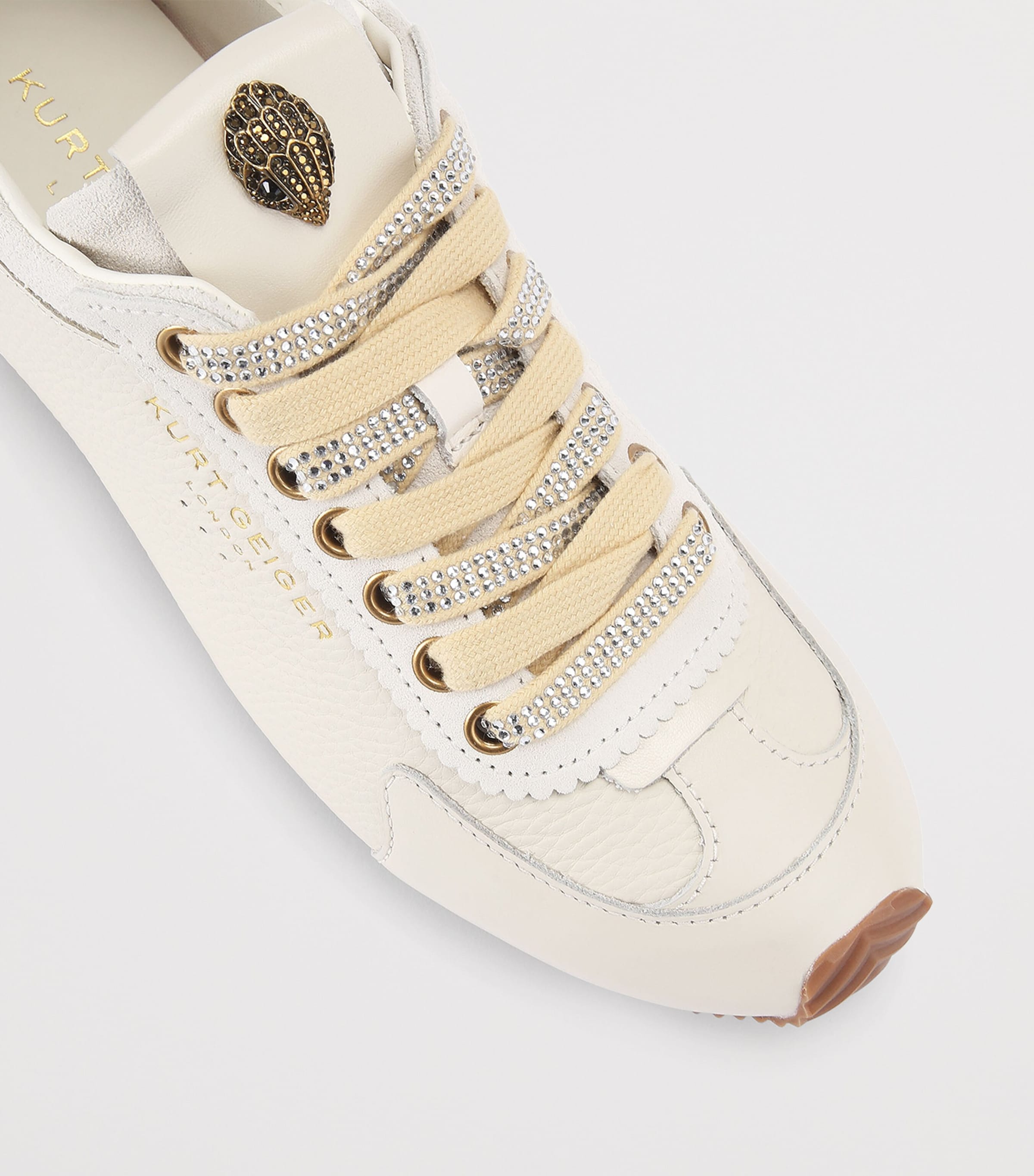 Kurt Geiger London Leather-Suede Islington Sneakers Bone/comb Image 2