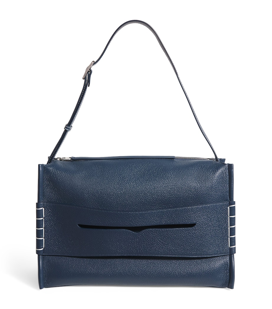 Leather Loafer Messenger Bag DENIM BLUE Image 1