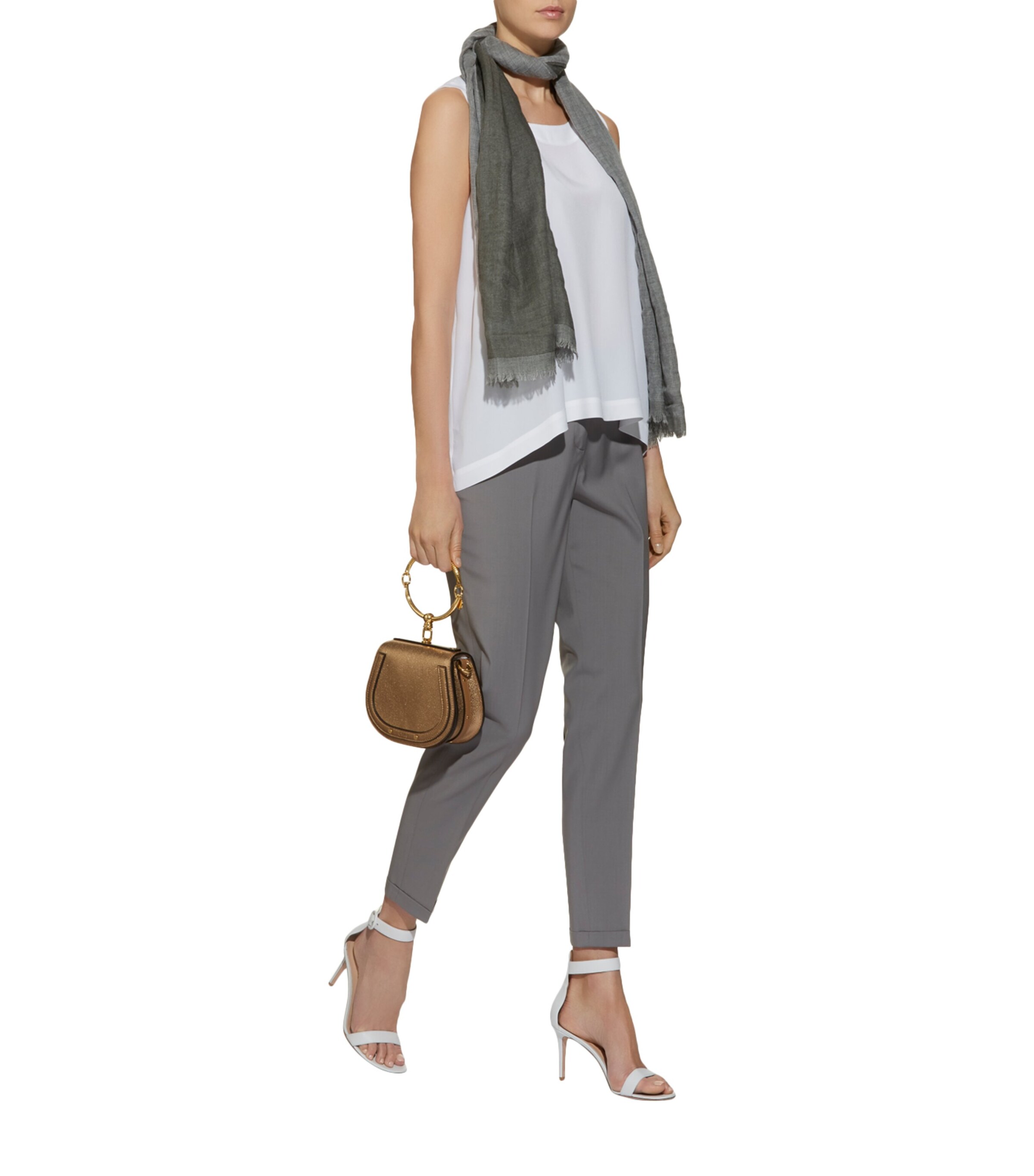 Silk Shell Top WHITE Image 8