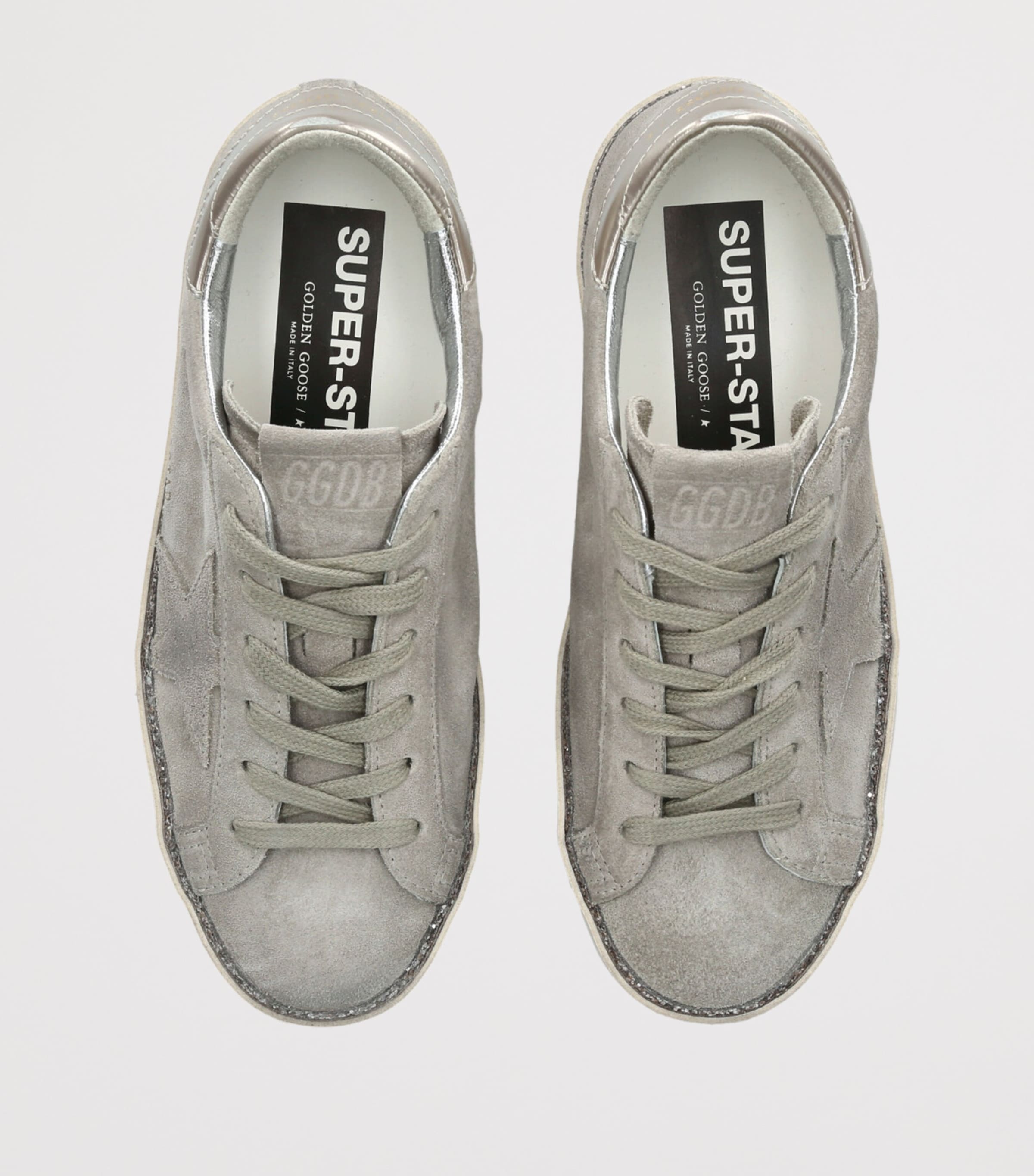 Golden Goose Womens Suede Super Star Sneakers Taupe Comb Image 4