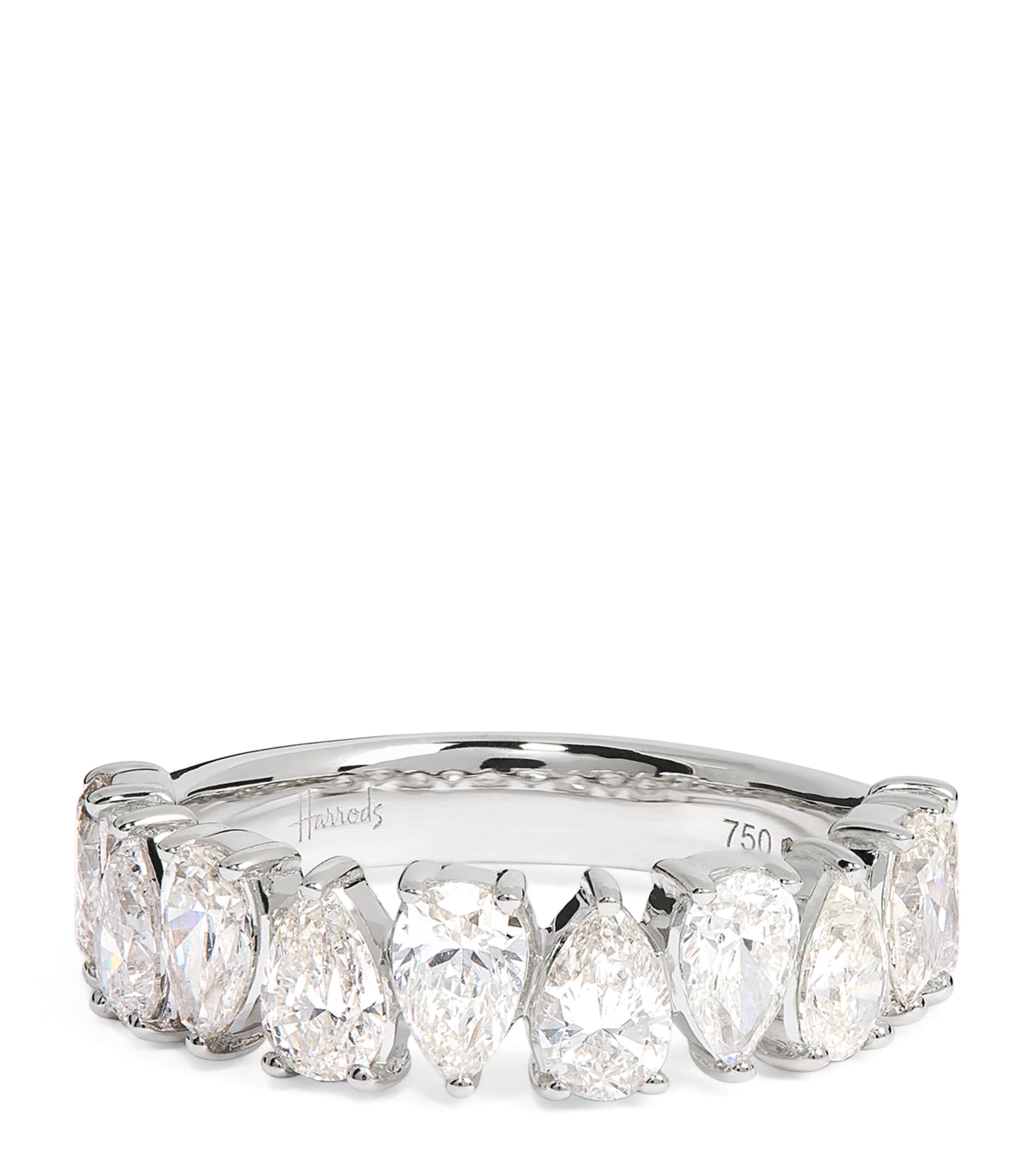 Harrods White Gold And Diamond Eternity Ring In Metallic