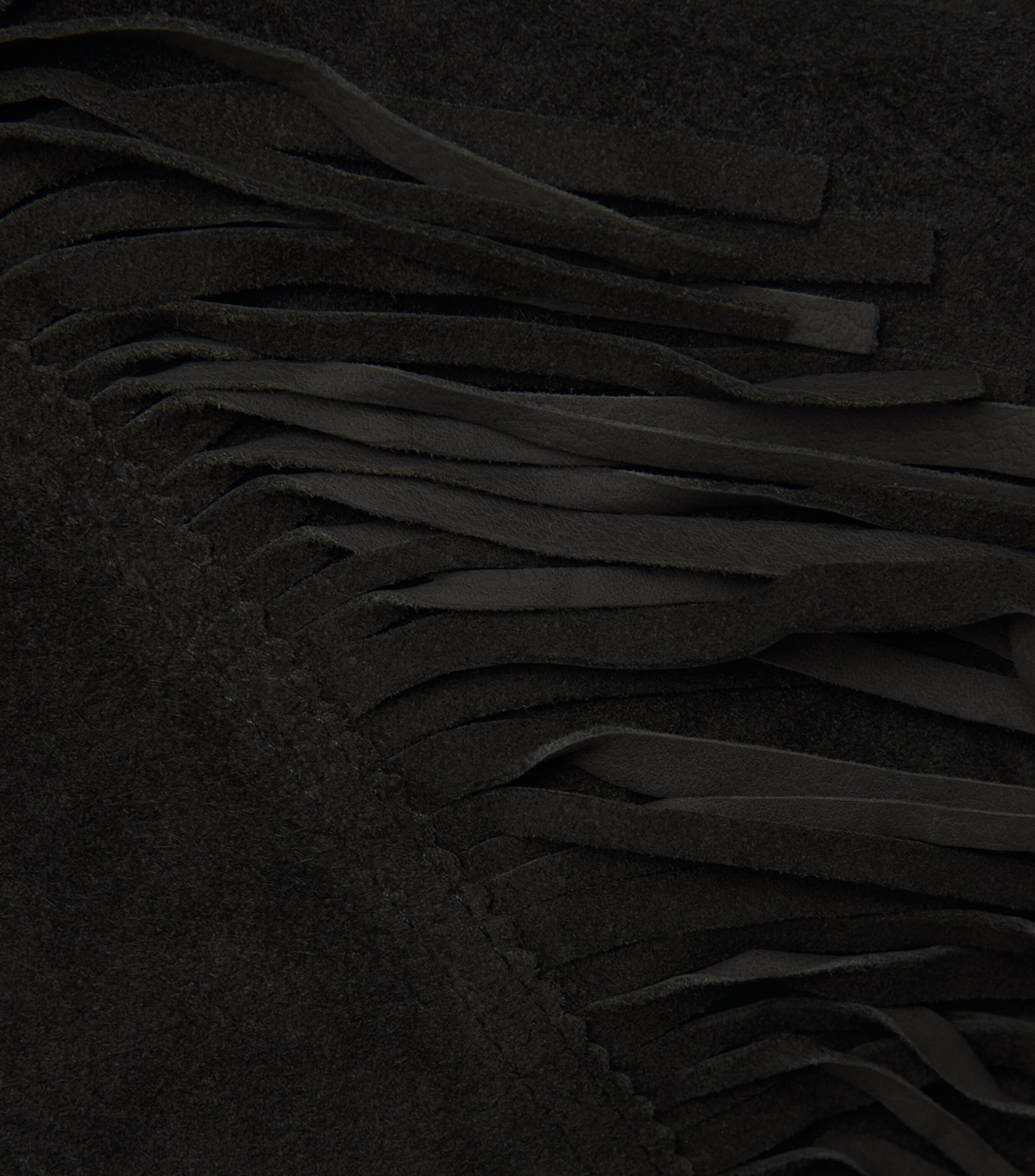 Suede Fringed Jacket BLACK Image 5