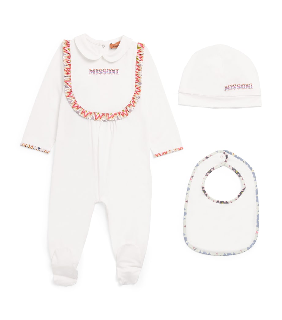 Hat, Bib and All-In-One Set (1-12 Months) 101IVORY Image 1