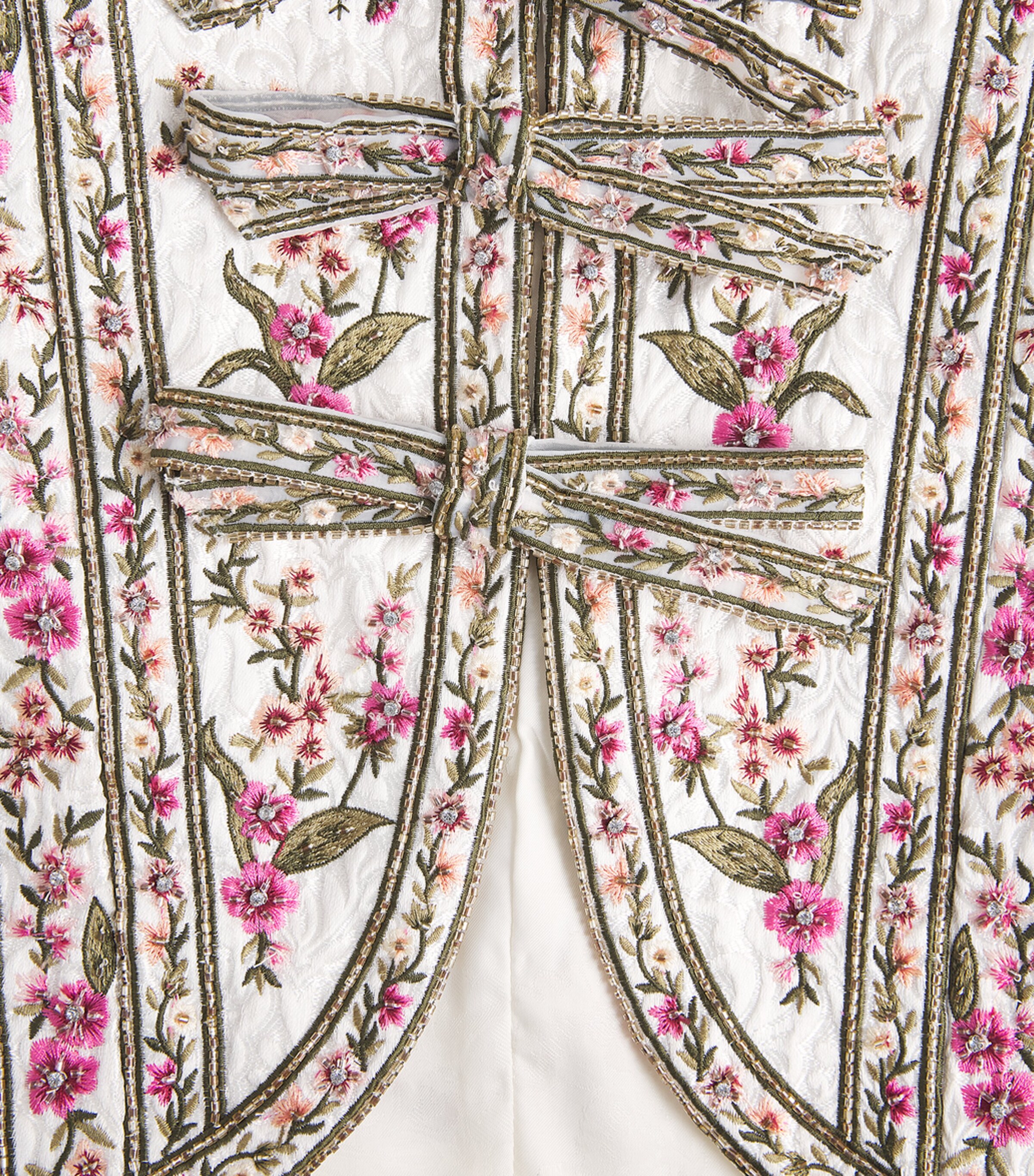 Alice+Olivia Womens Embellished Ilaria Brocade Jacket Off White/multi Image 6