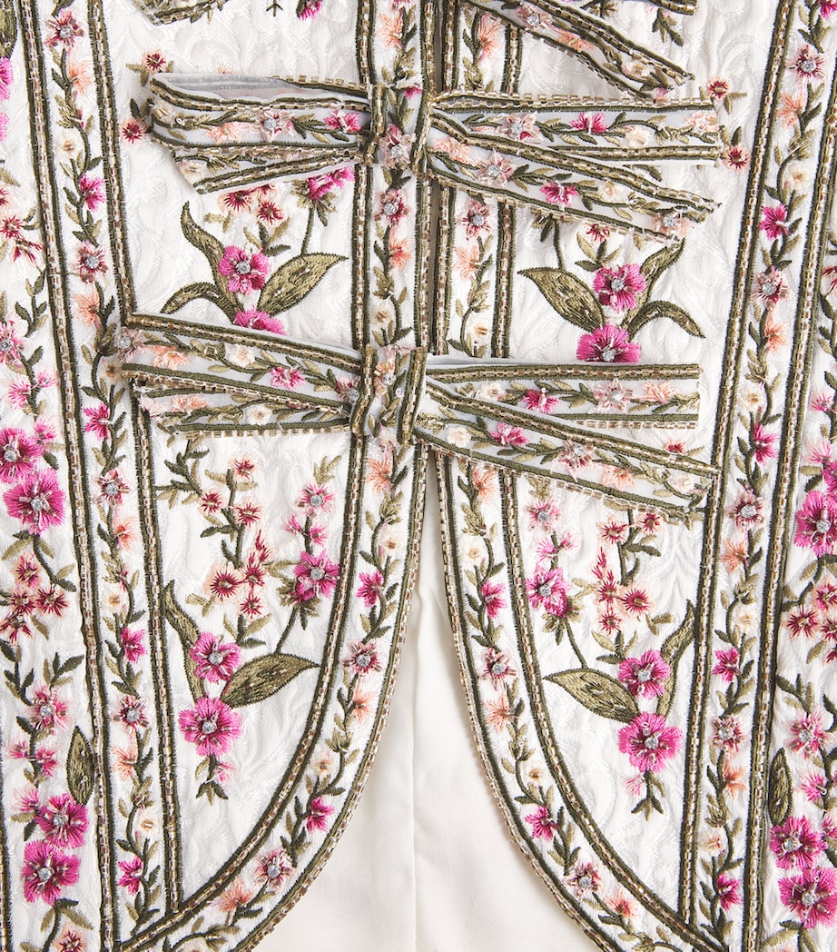 Alice+Olivia Womens Embellished Ilaria Brocade Jacket Off White/multi Image 6