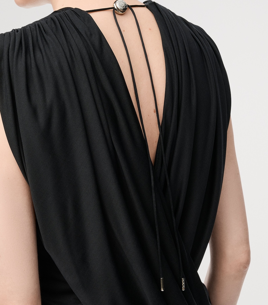 Silk Draped Top BLACK Image 5