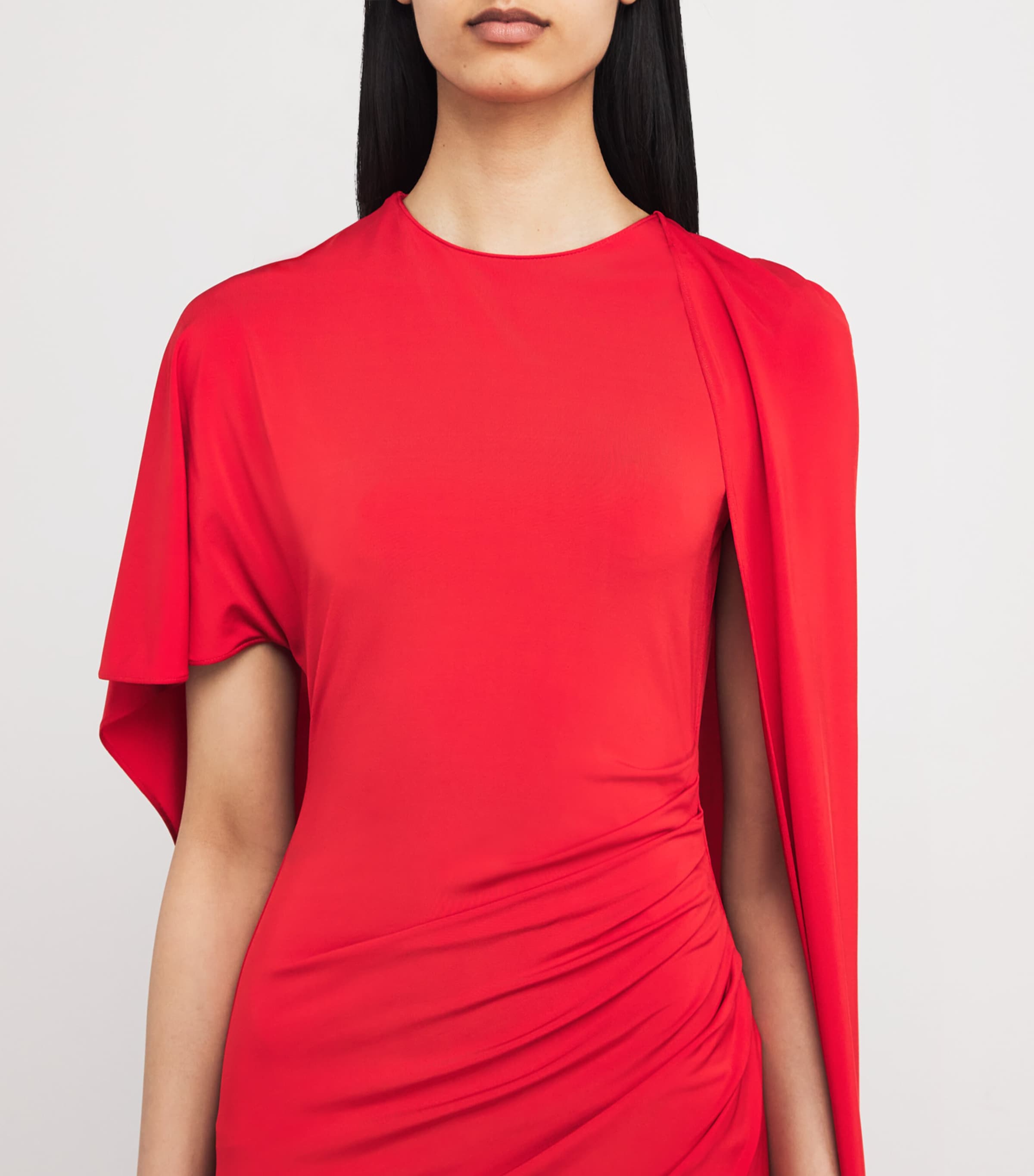 Asymmetric Draped Gown 6309 RED Image 6