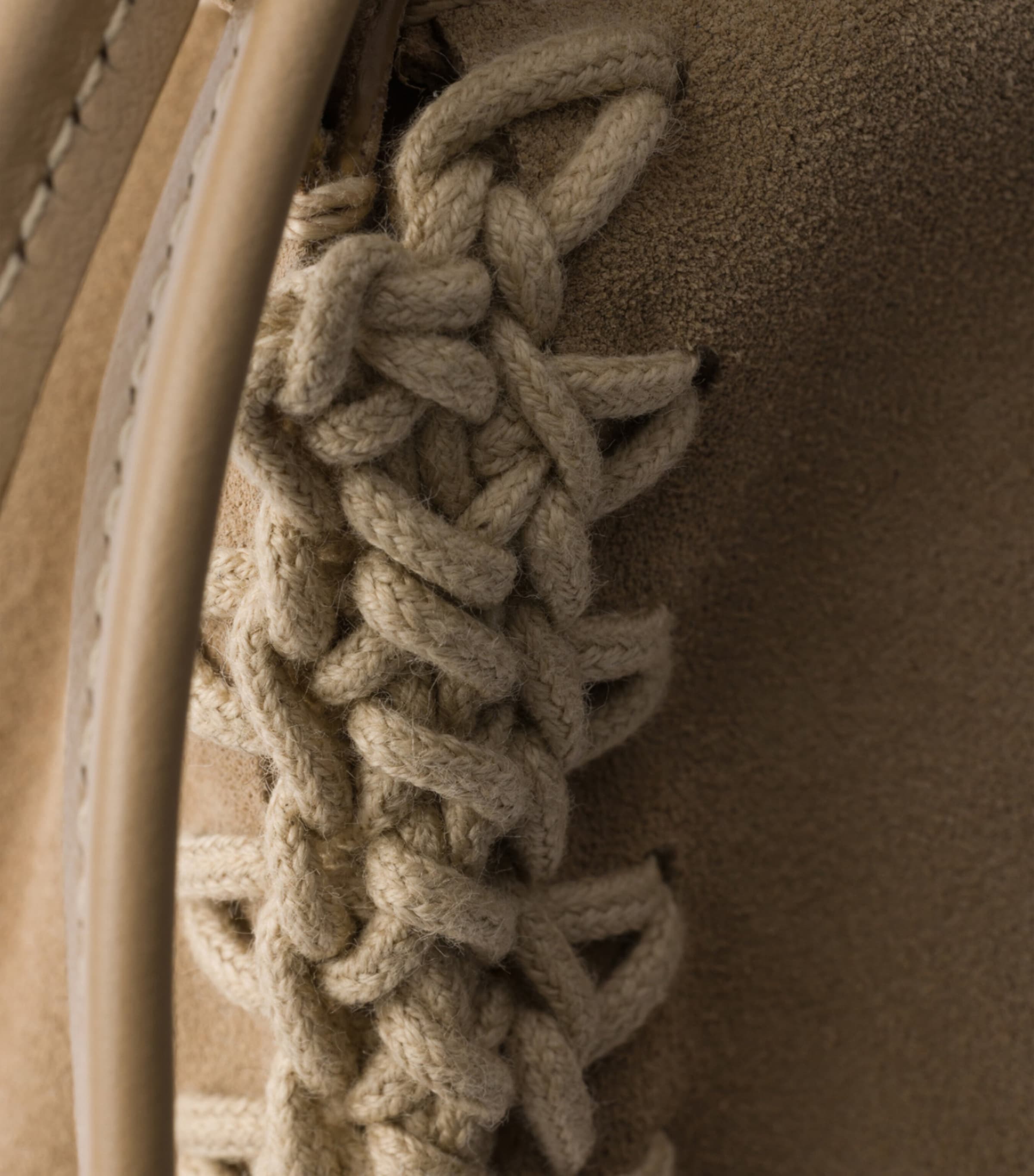 Prada Suede Drawstring Wish Pouch Neutral Image 3