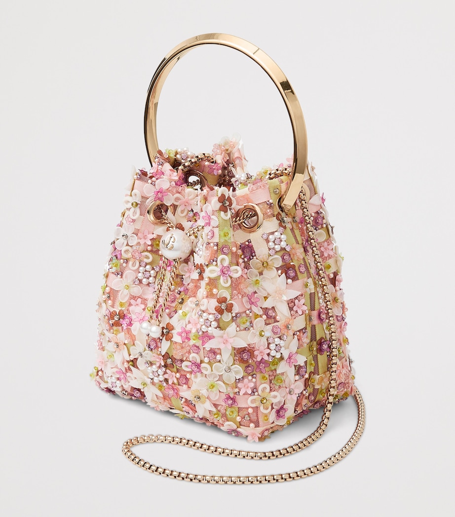 Jimmy Choo Floral Bon Bon Top-Handle Bag Rose Multi/light Gol Image 3