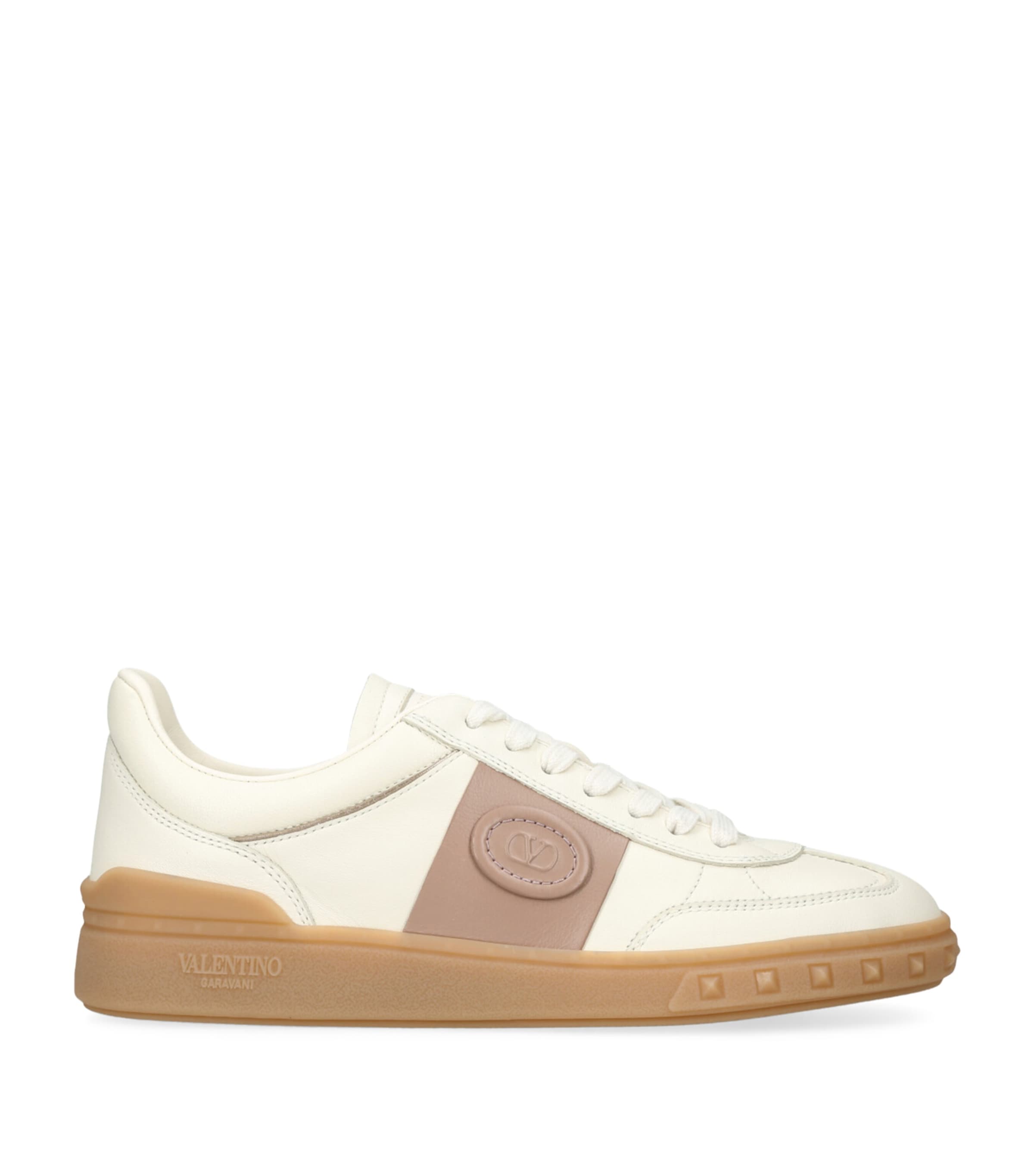 Shop Valentino Leather Upvillage Sneakers In White