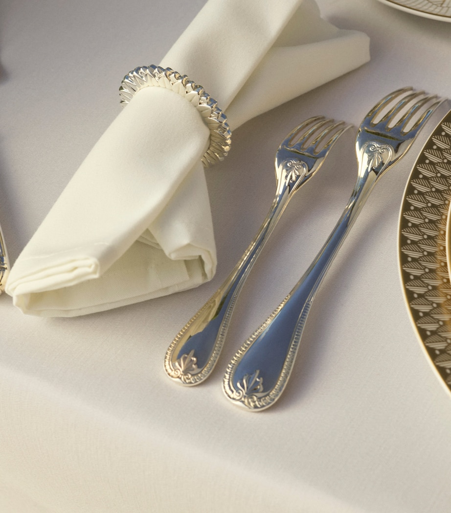 Christofle Set of 2 Silver-Plated Palmettes Napkin Rings Silver Image 2