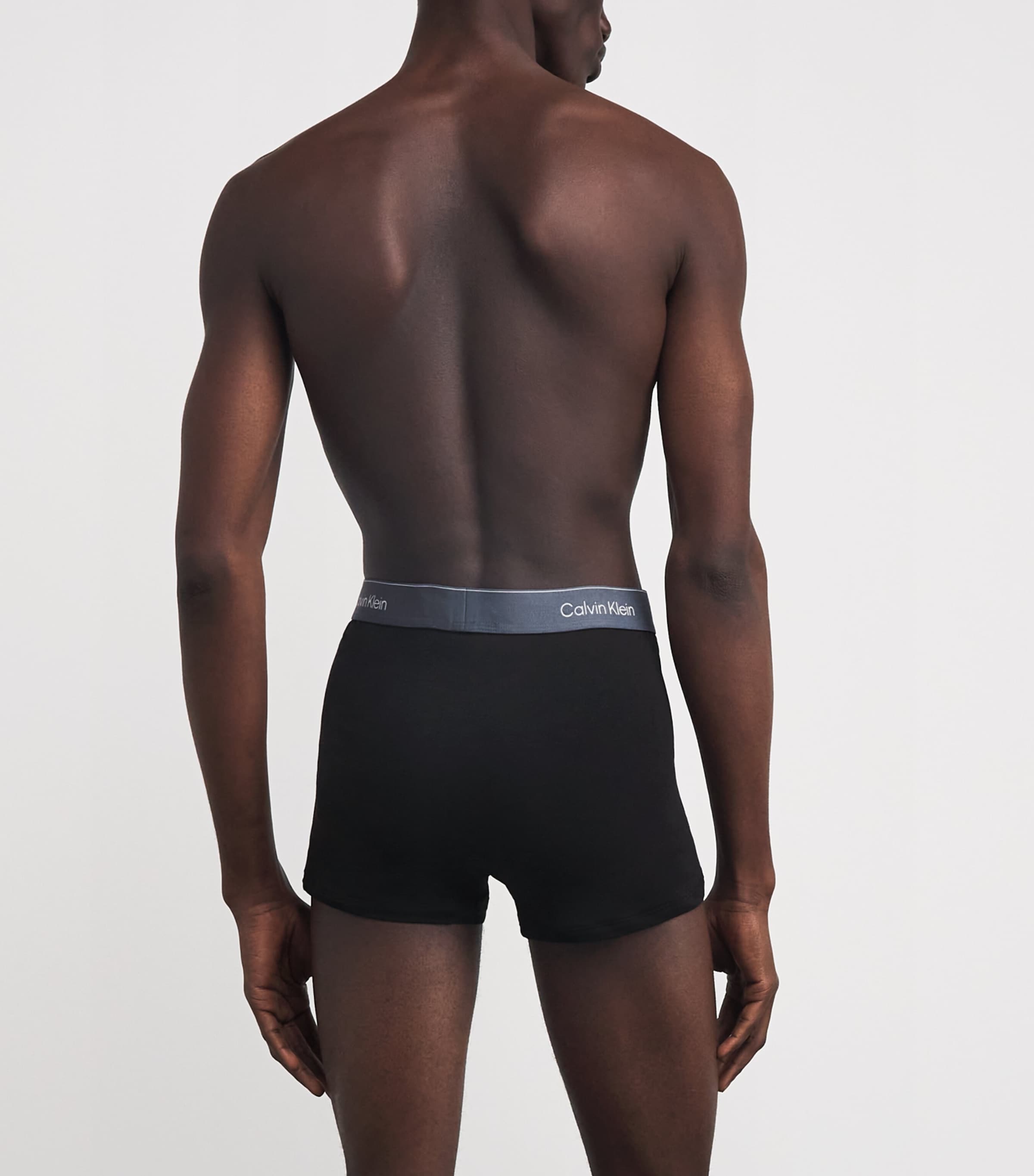 Stretch-Cotton Relaxed Icon Trunks (Pack of 3) BLACK W/ ROYALTY WB Image 3