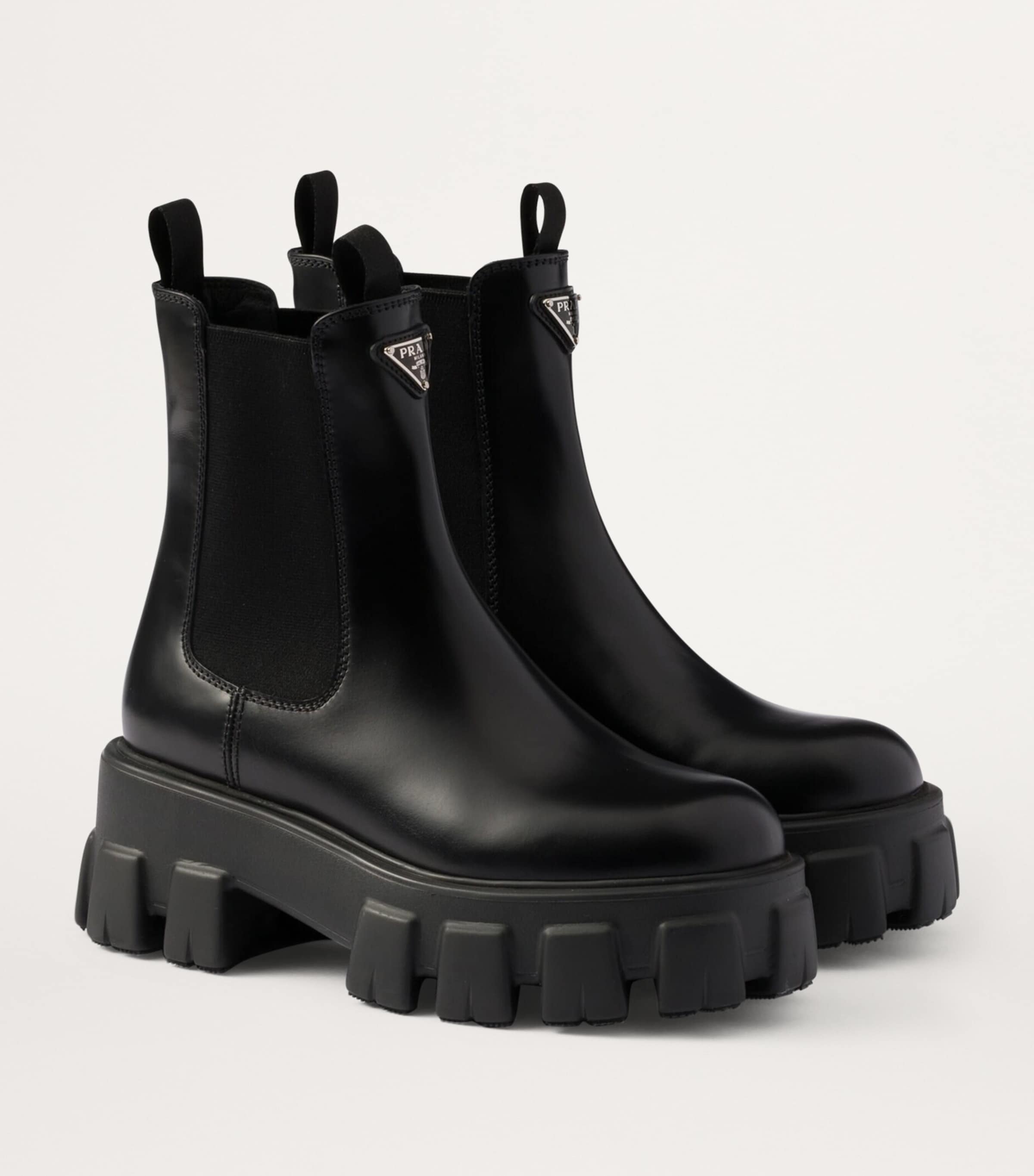 Prada Leather Monolith Ankle Boots 55 Harrods UK