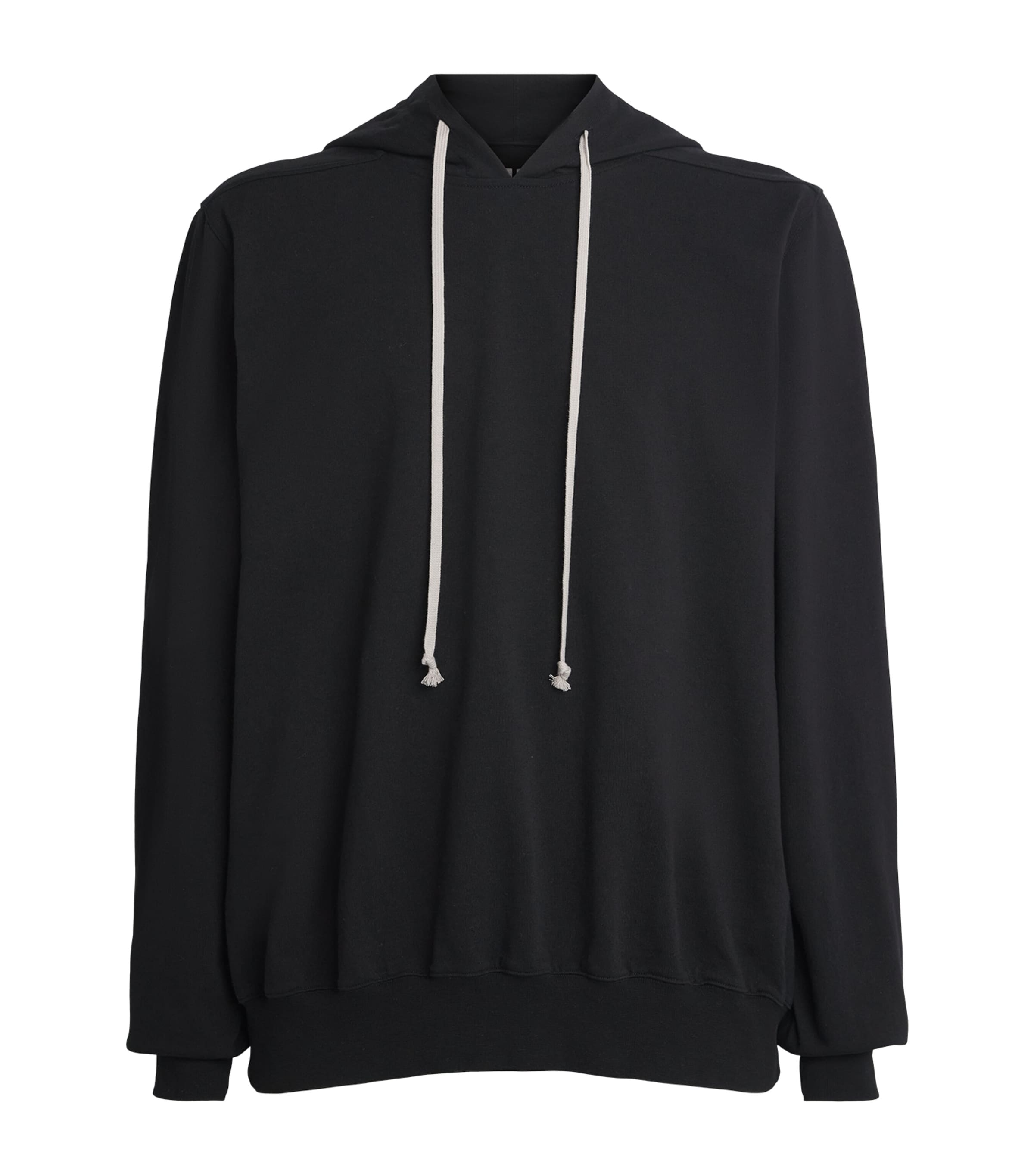 Rick Owens Mens Cotton Oversized Hoodie Black/milk Image 1