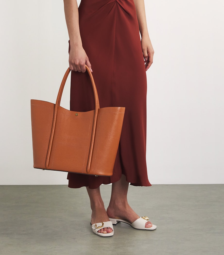 Leather Rope Tote Bag TAN Image 2