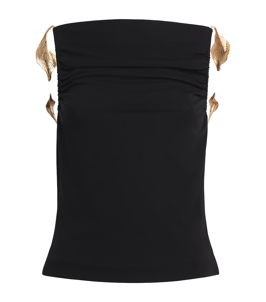 Cult Gaia Womens Crepe Draped Isiah Top Black Image 1