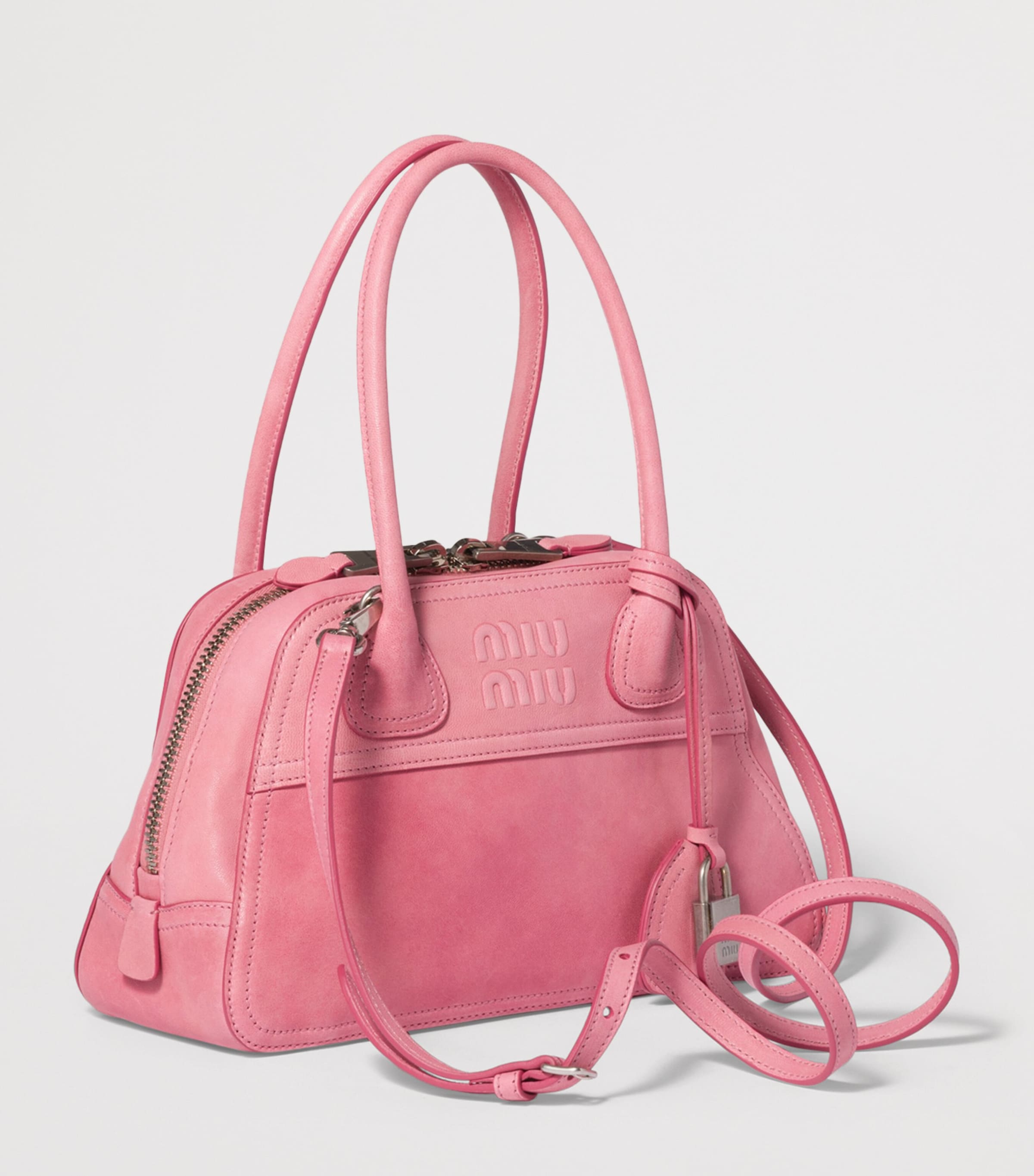 Miu Miu Nappa Leather Vivant Top-Handle Bag Pink Image 2